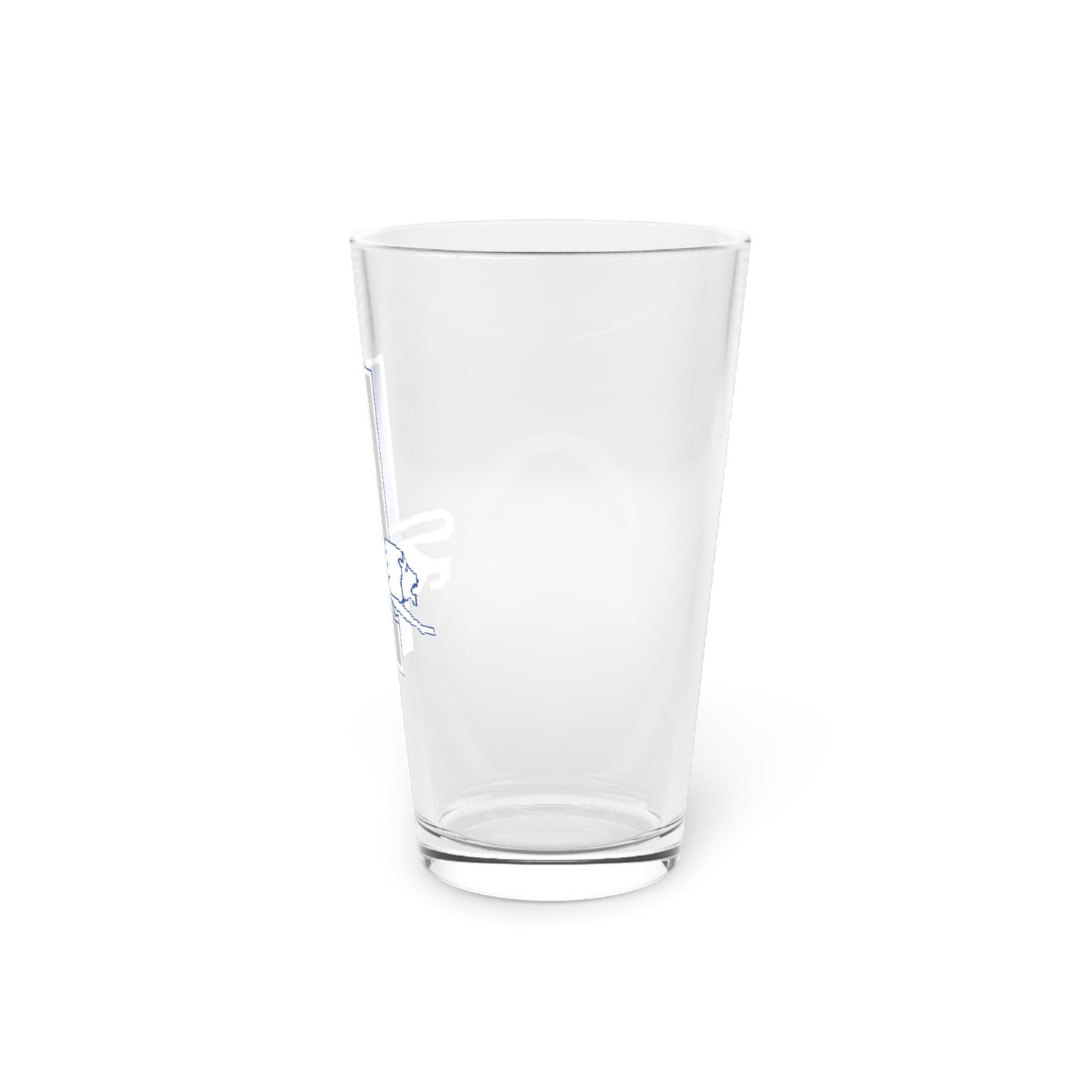 Detroit Lions Inspired Retro Leaping Lion Pint Glass - Hand-Drawn Design, 16oz Beer Glass