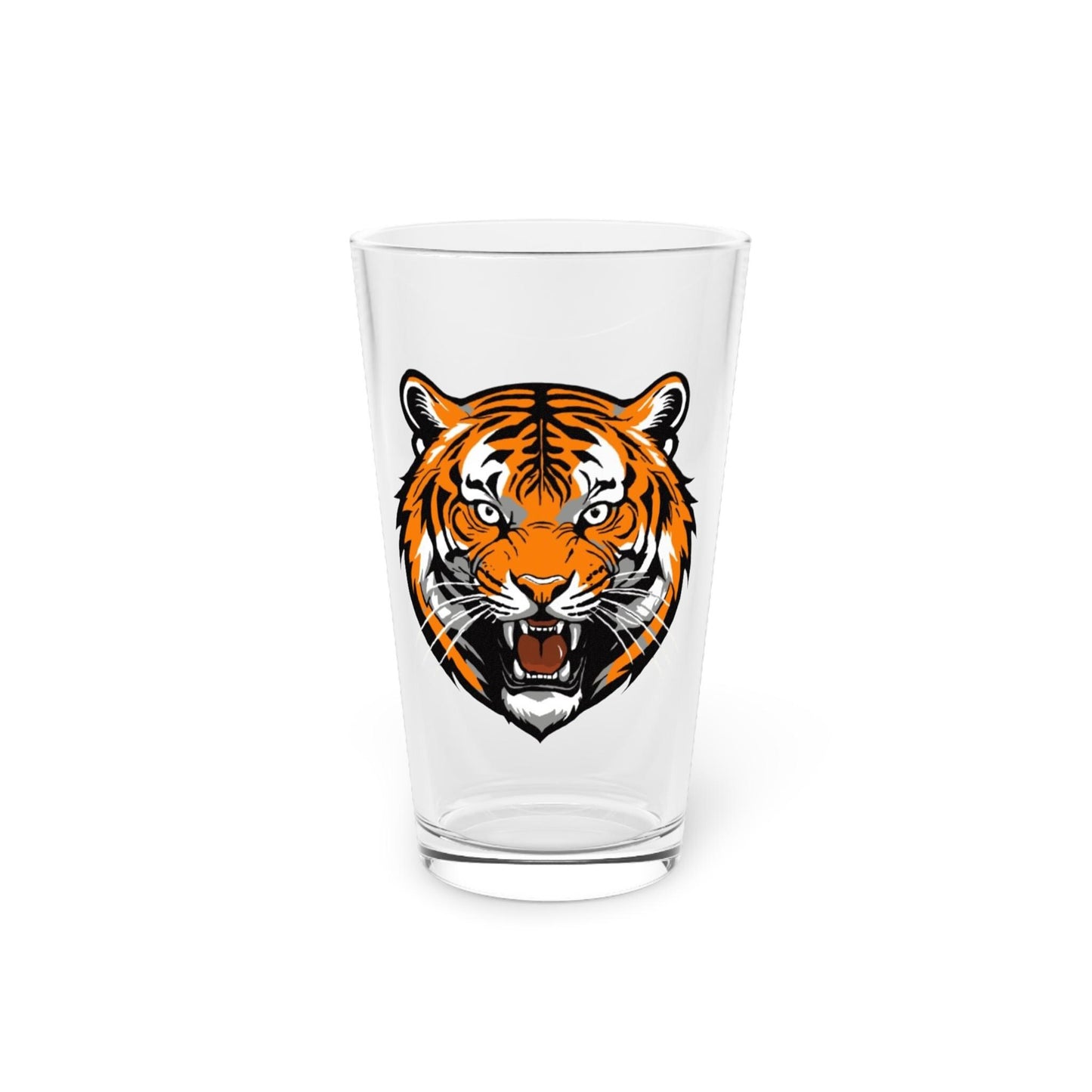 Hand-Drawn Bengals Tiger Pint Glass - Football Fan Gift, 16oz Pint Glass