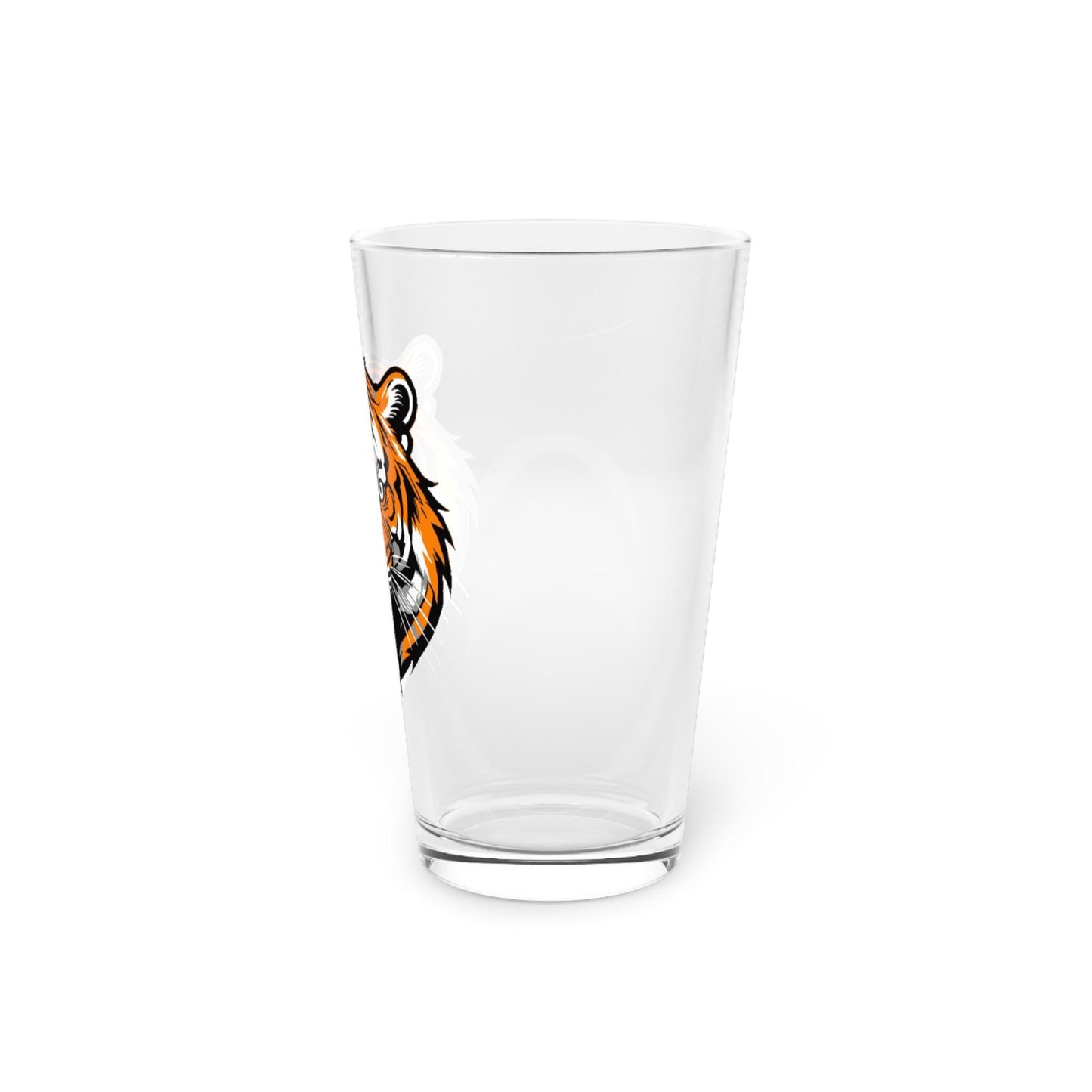 Hand-Drawn Bengals Tiger Pint Glass - Football Fan Gift, 16oz Pint Glass