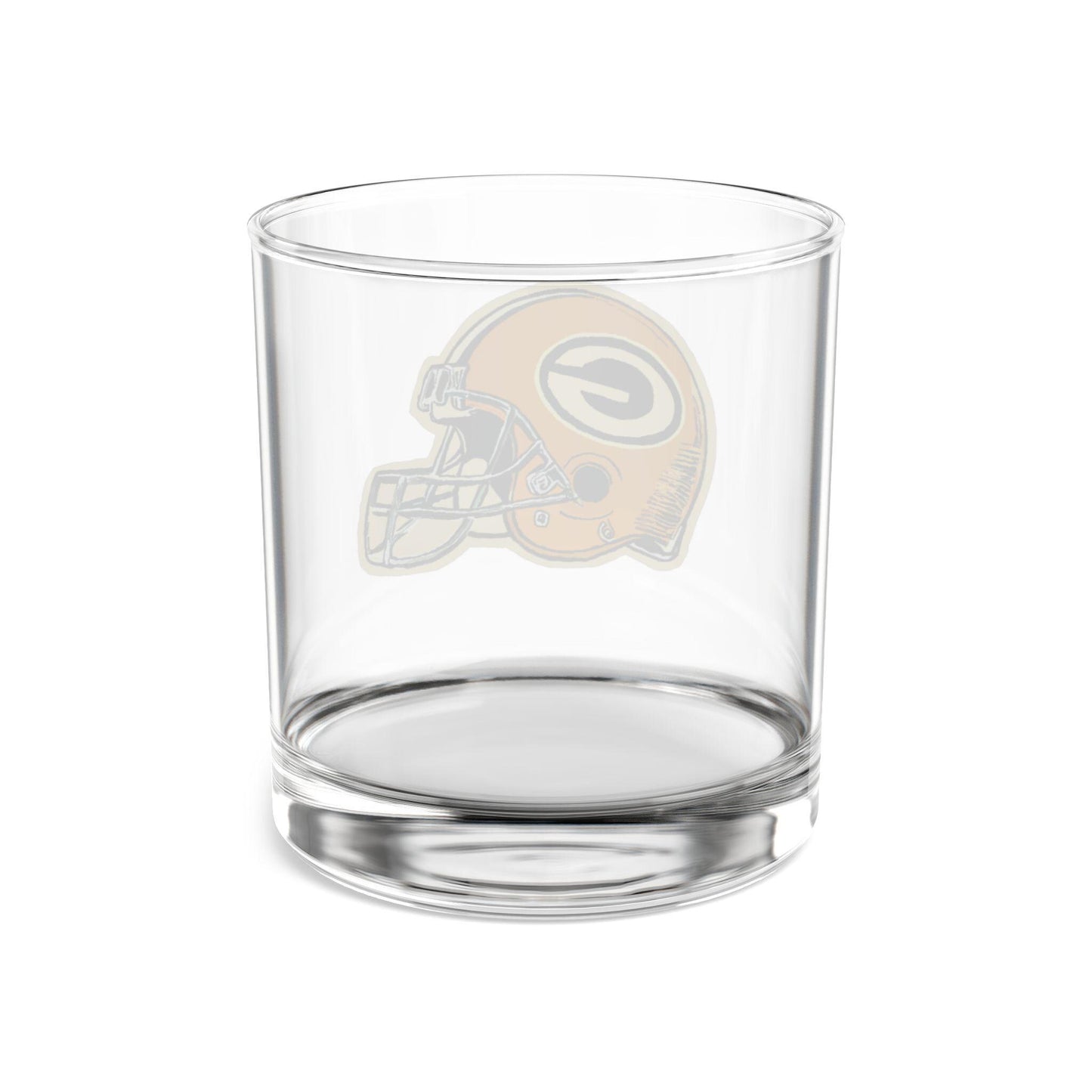 Hand-Drawn Green Bay Packers Helmet Rocks Glass - Unique Football Fan Gift - Rocks Glass, 10oz