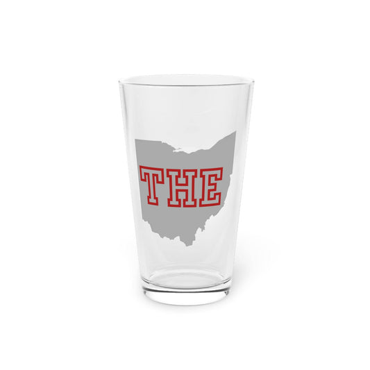 The Ohio State Inspired Pint Glass - Ohio Map Design with THE Text, 16oz College Sports Gift