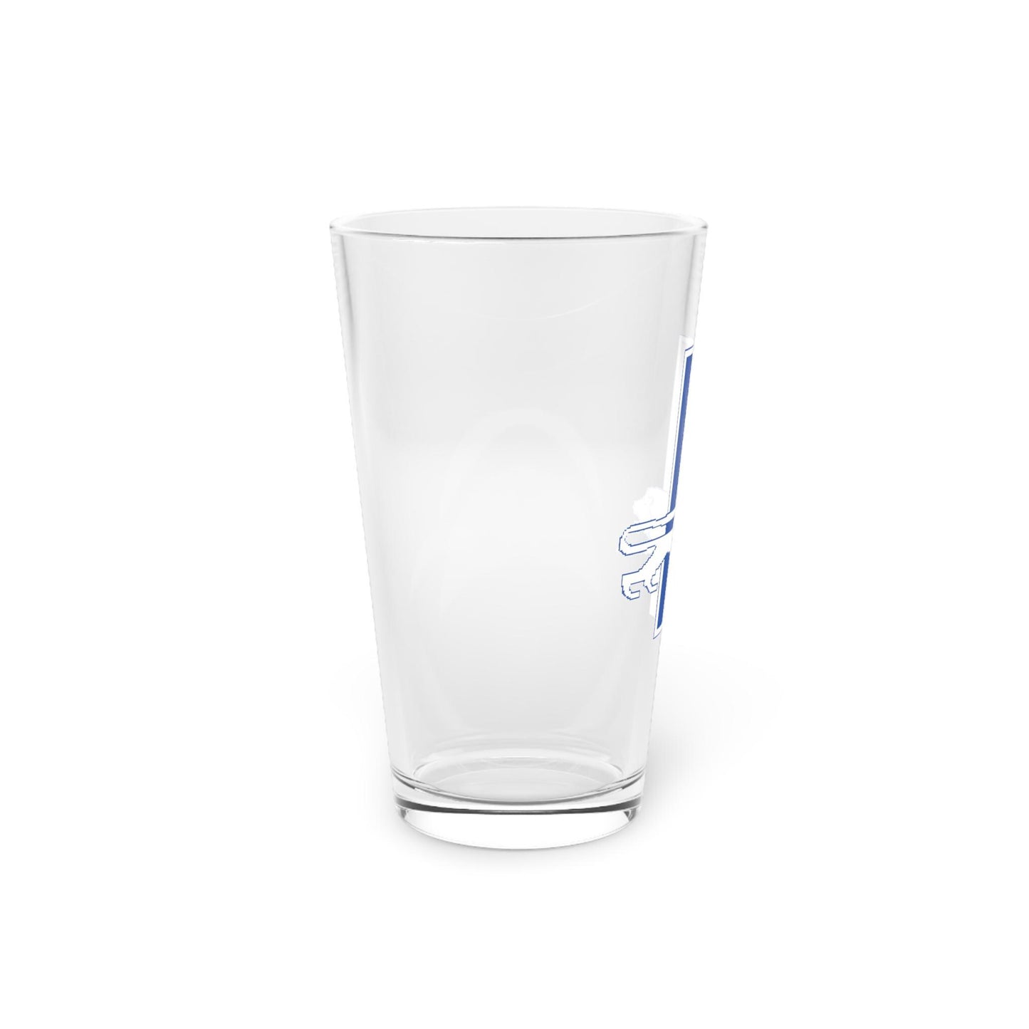 Detroit Lions Inspired Retro Leaping Lion Pint Glass - Hand-Drawn Design, 16oz Beer Glass