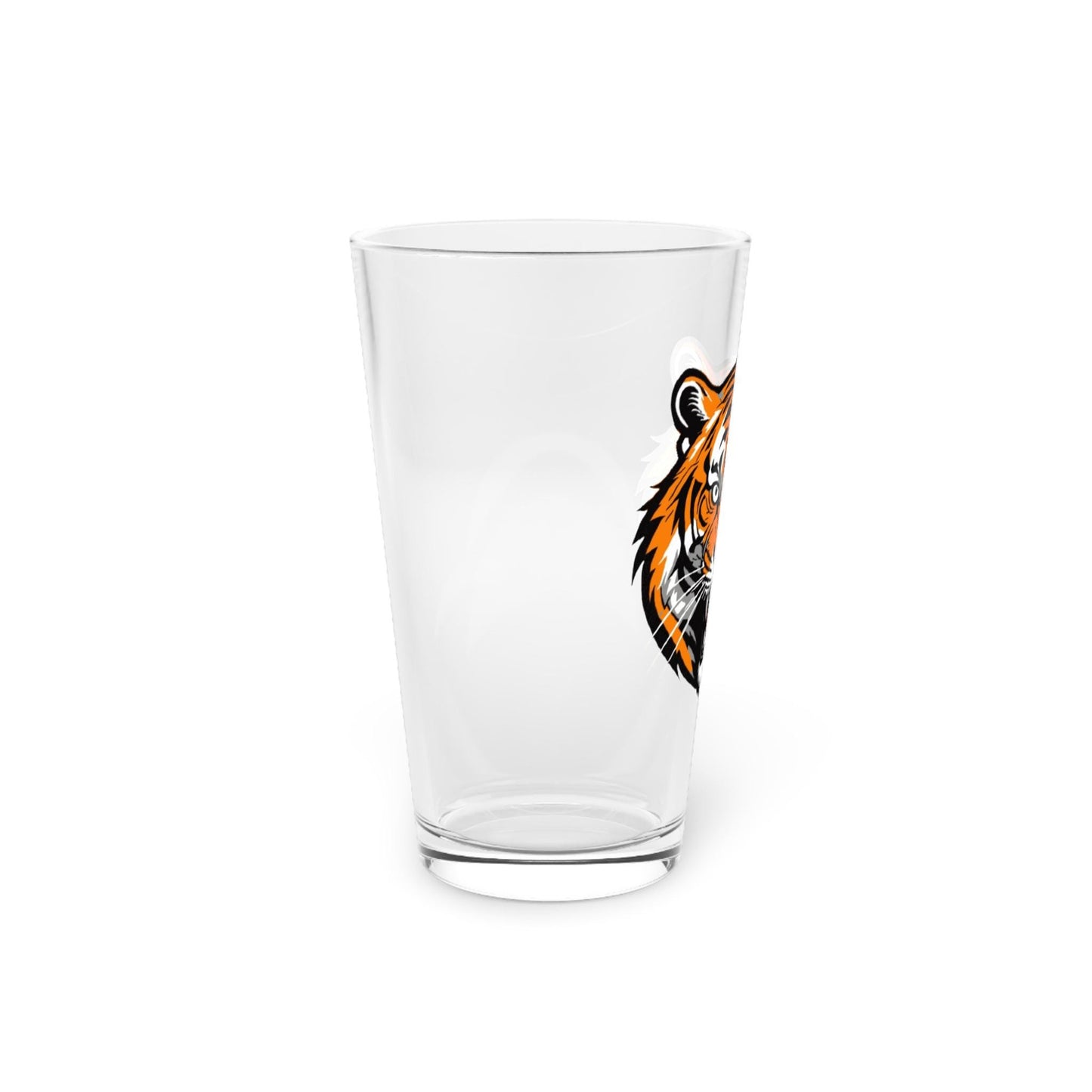 Hand-Drawn Bengals Tiger Pint Glass - Football Fan Gift, 16oz Pint Glass