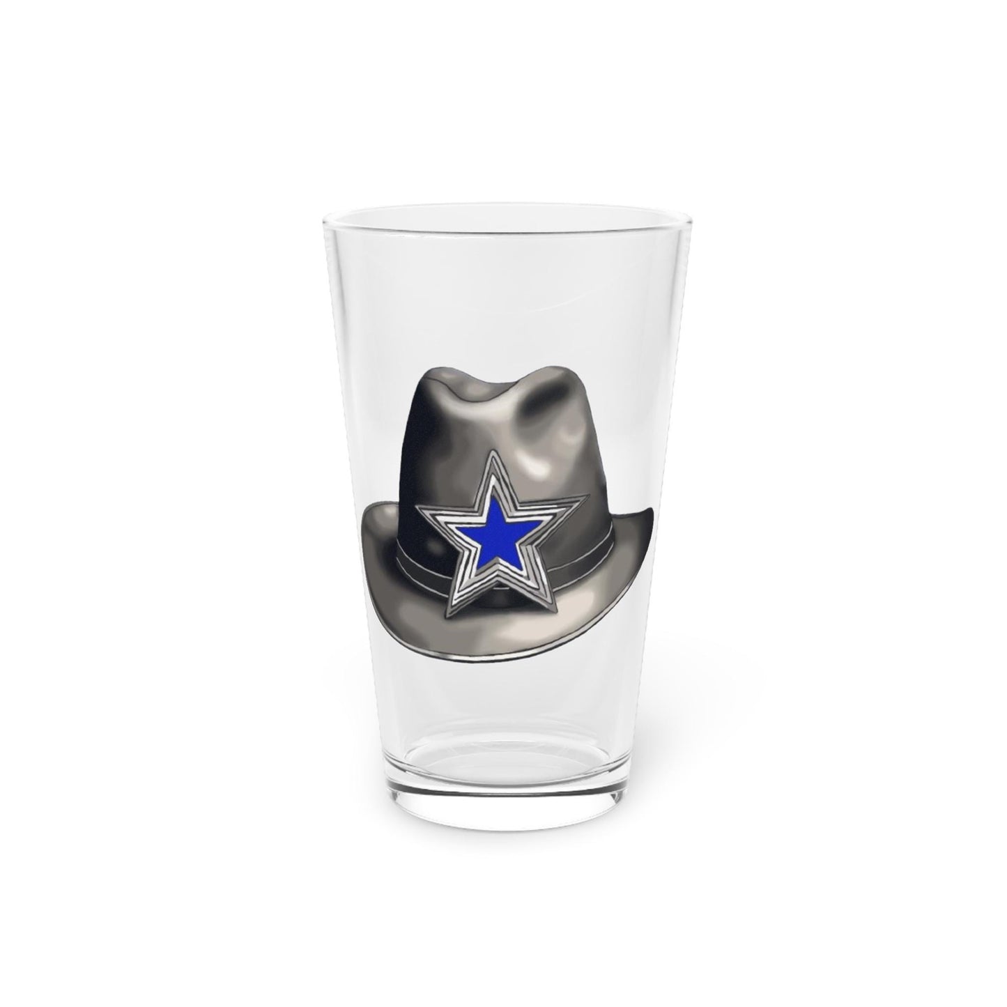 Hand-Drawn NFL Dallas. Cowboys Inspired Pint Glass - Football Fan Gift, 16oz Pint Glass