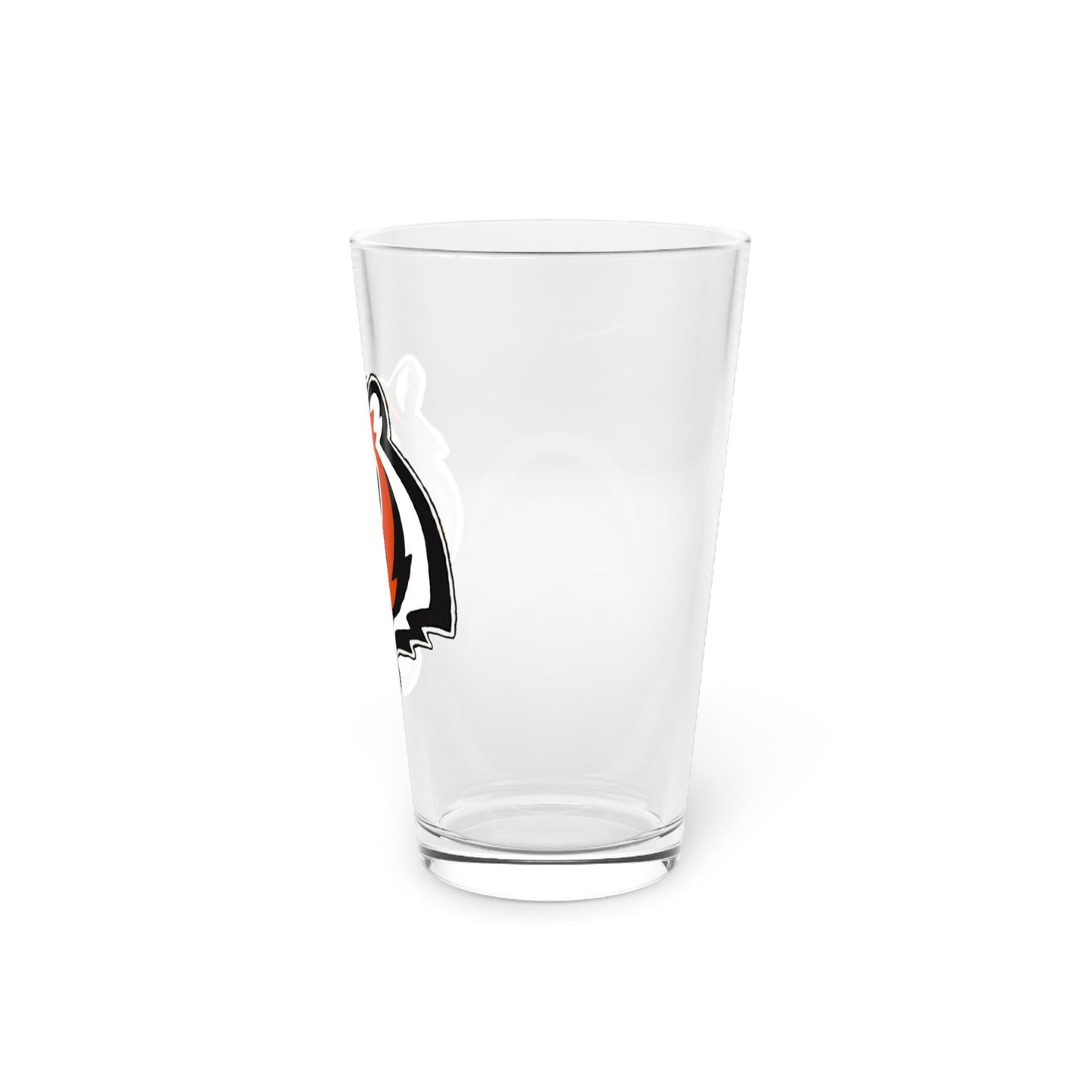 Hand-Drawn Cincinnati Bengals Pint Glass - Bold Tiger Logo Glassware, 16oz