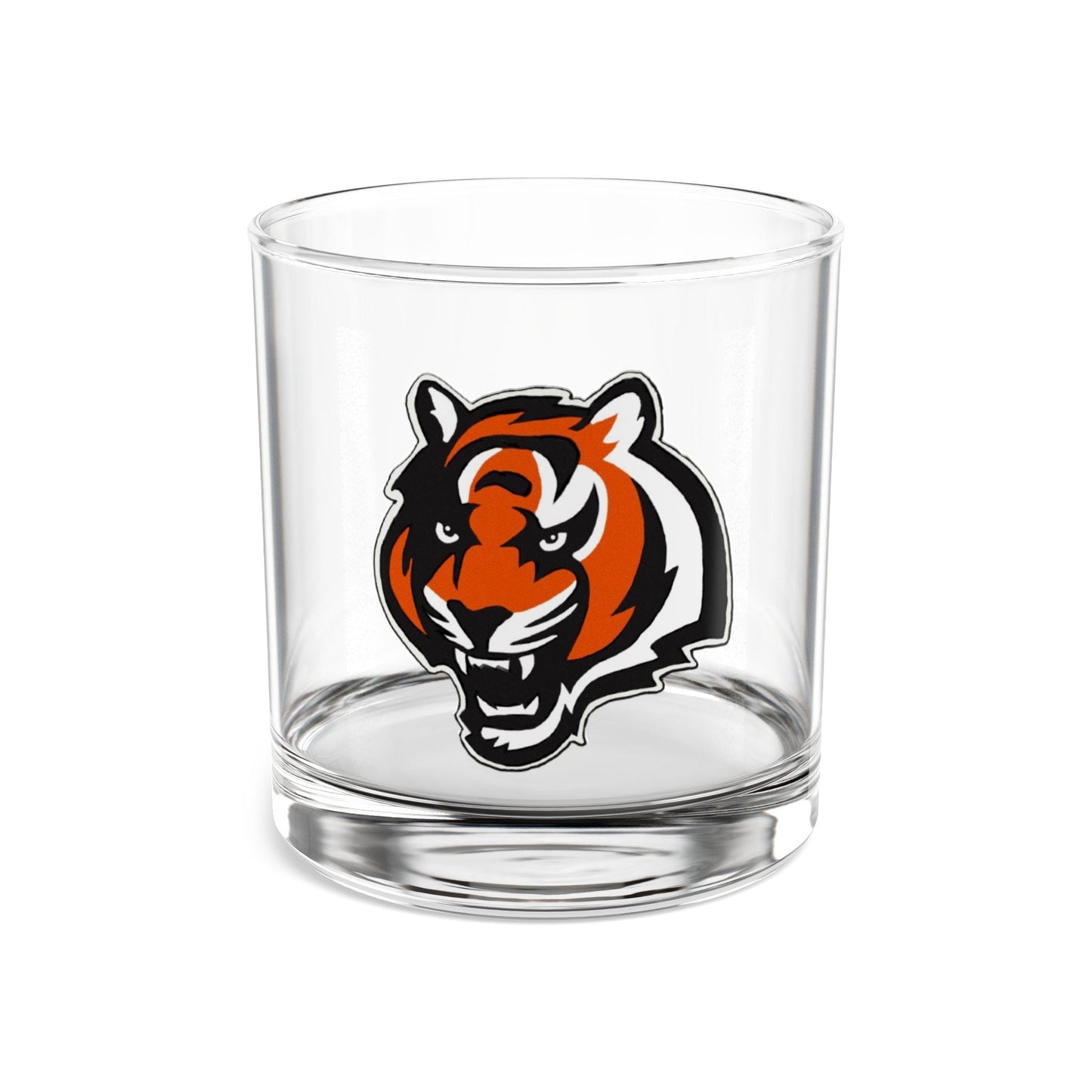 Hand-Drawn Cincinnati Bengals Rocks Glass - Bold Tiger Logo 10oz Rocks Glass