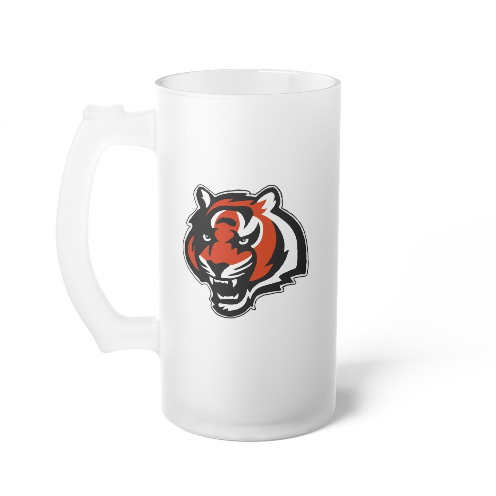 Cincinnati Bengals frosted mug hand-drawn tiger face NFL fan 16oz drinkware