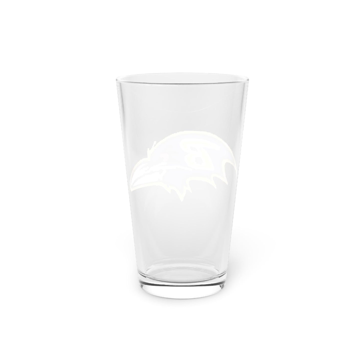 Hand-Drawn Baltimore Ravens Pint Glass - Unique NFL Fan Gift, 16oz Beer Glass, Football Barware, 16oz