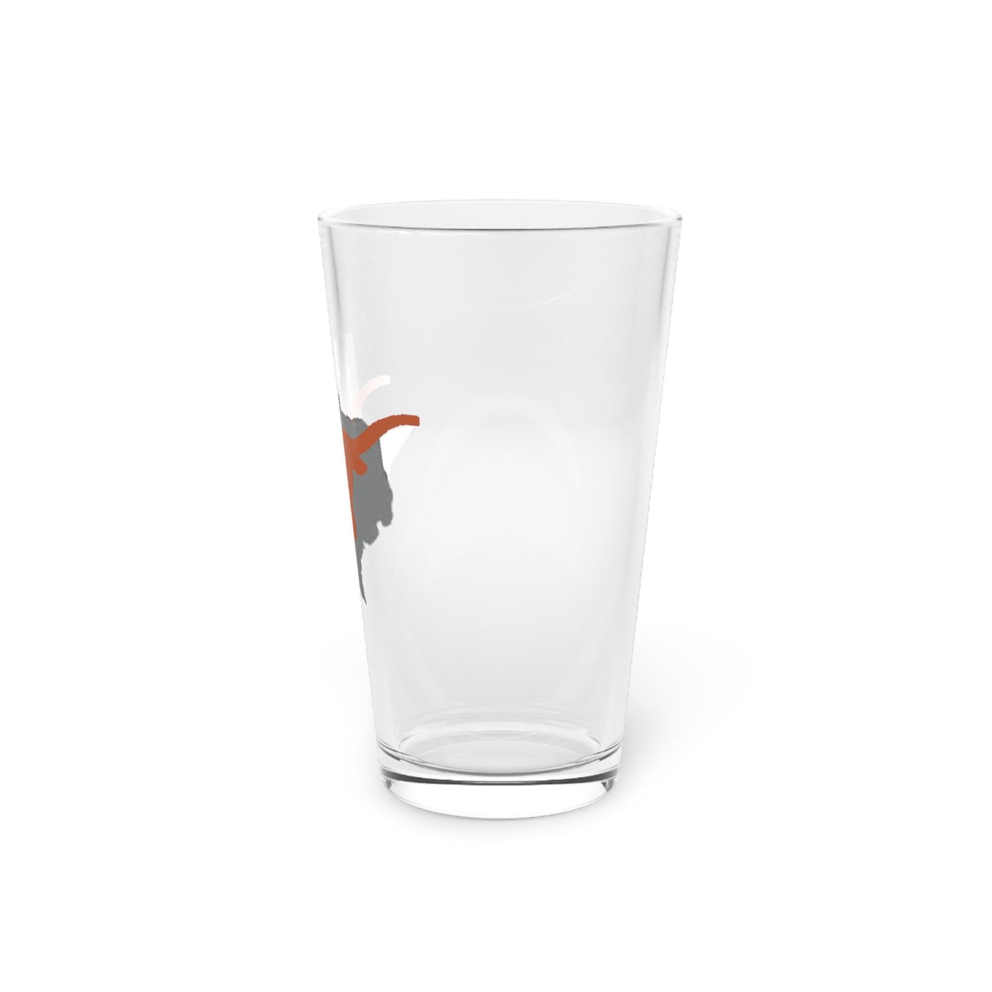 Hand-Drawn Texas Longhorn Pint Glass - Texas-Inspired Drinkware Pint Glass, 16oz