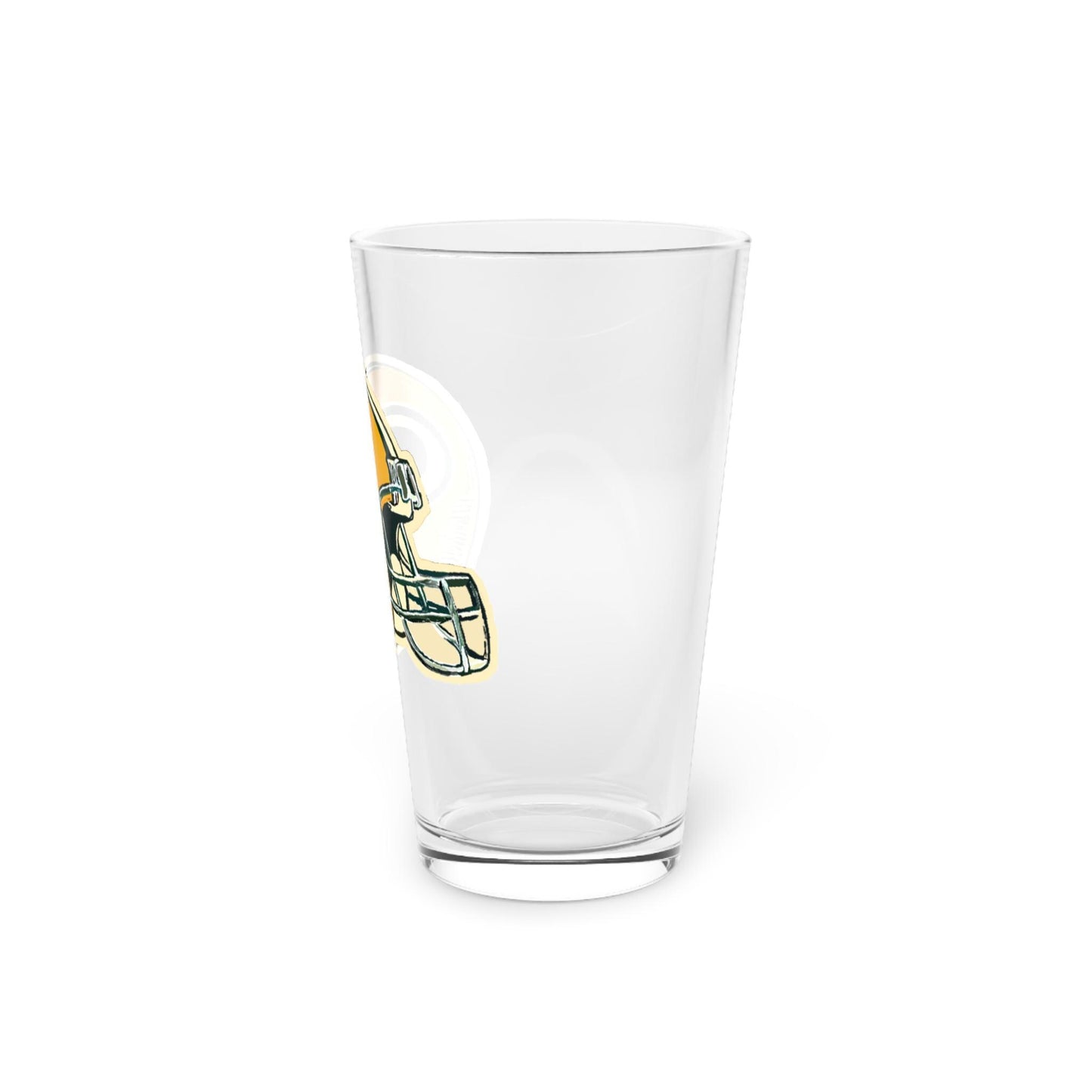 Hand-Drawn Green Bay Packers Helmet Pint Glass - Unique Fan Gift Pint Glass, 16oz