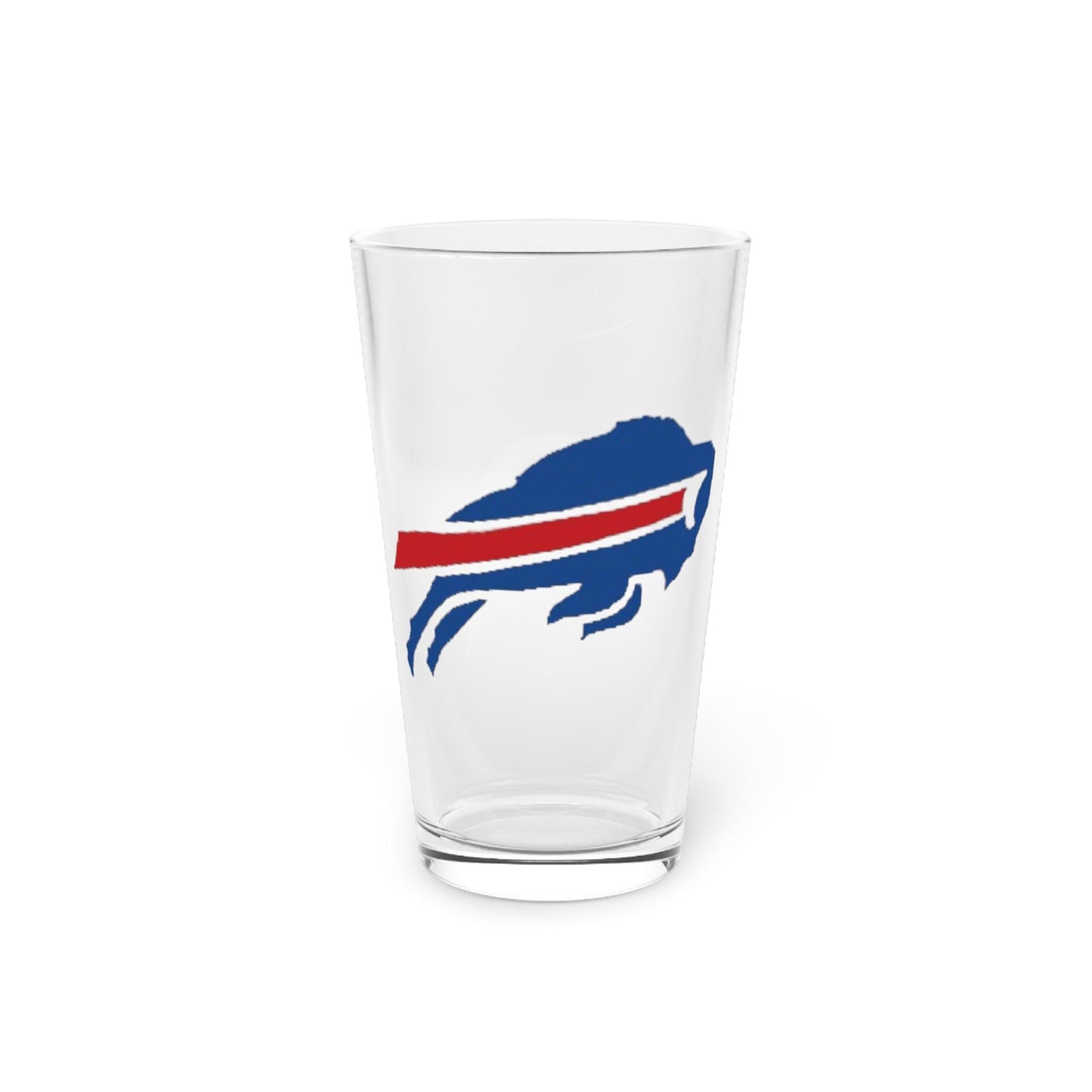 Hand-Drawn Buffalo Pint Glass - Buffalo Football Fan Gift Glass, 16oz