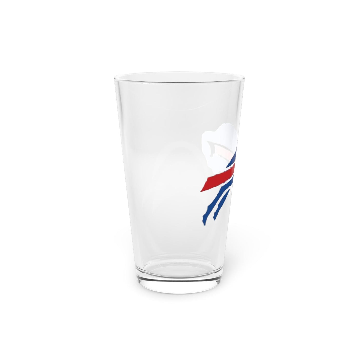 Hand-Drawn Buffalo Pint Glass - Buffalo Football Fan Gift Glass, 16oz