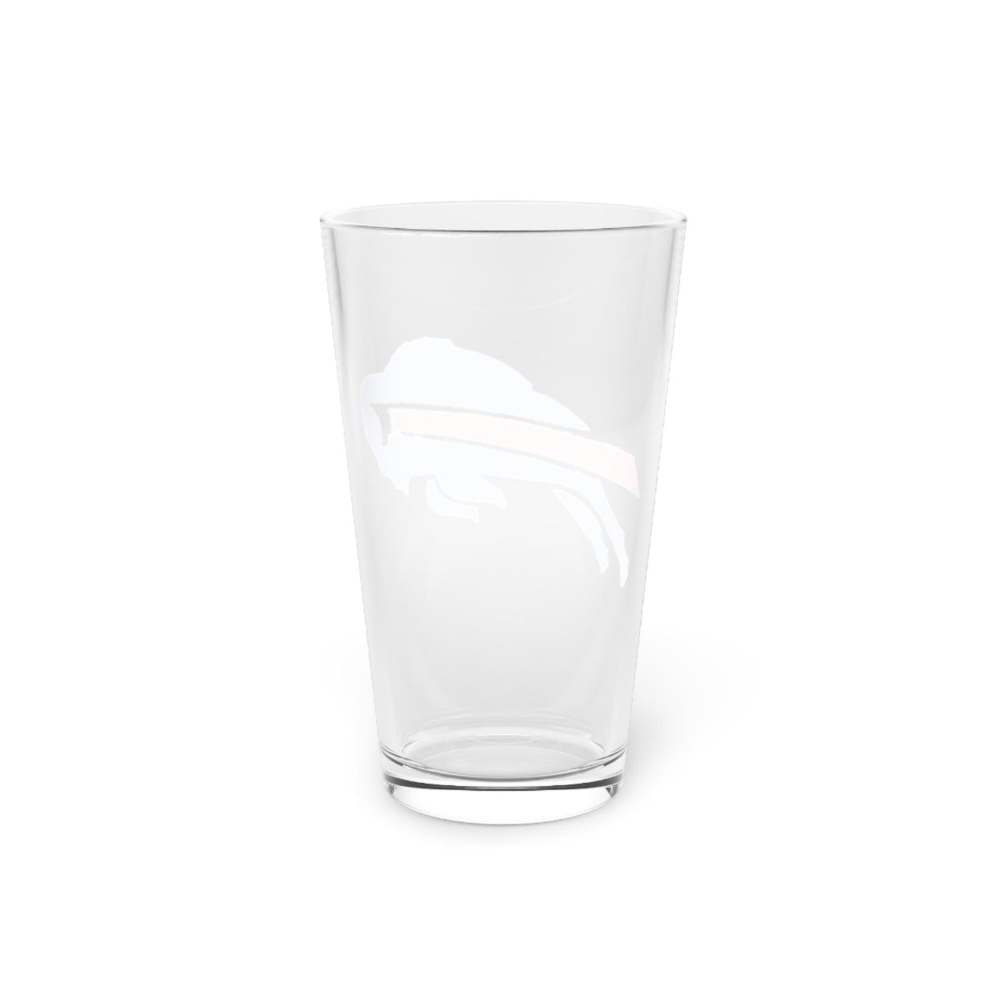 Hand-Drawn Buffalo Pint Glass - Buffalo Football Fan Gift Glass, 16oz