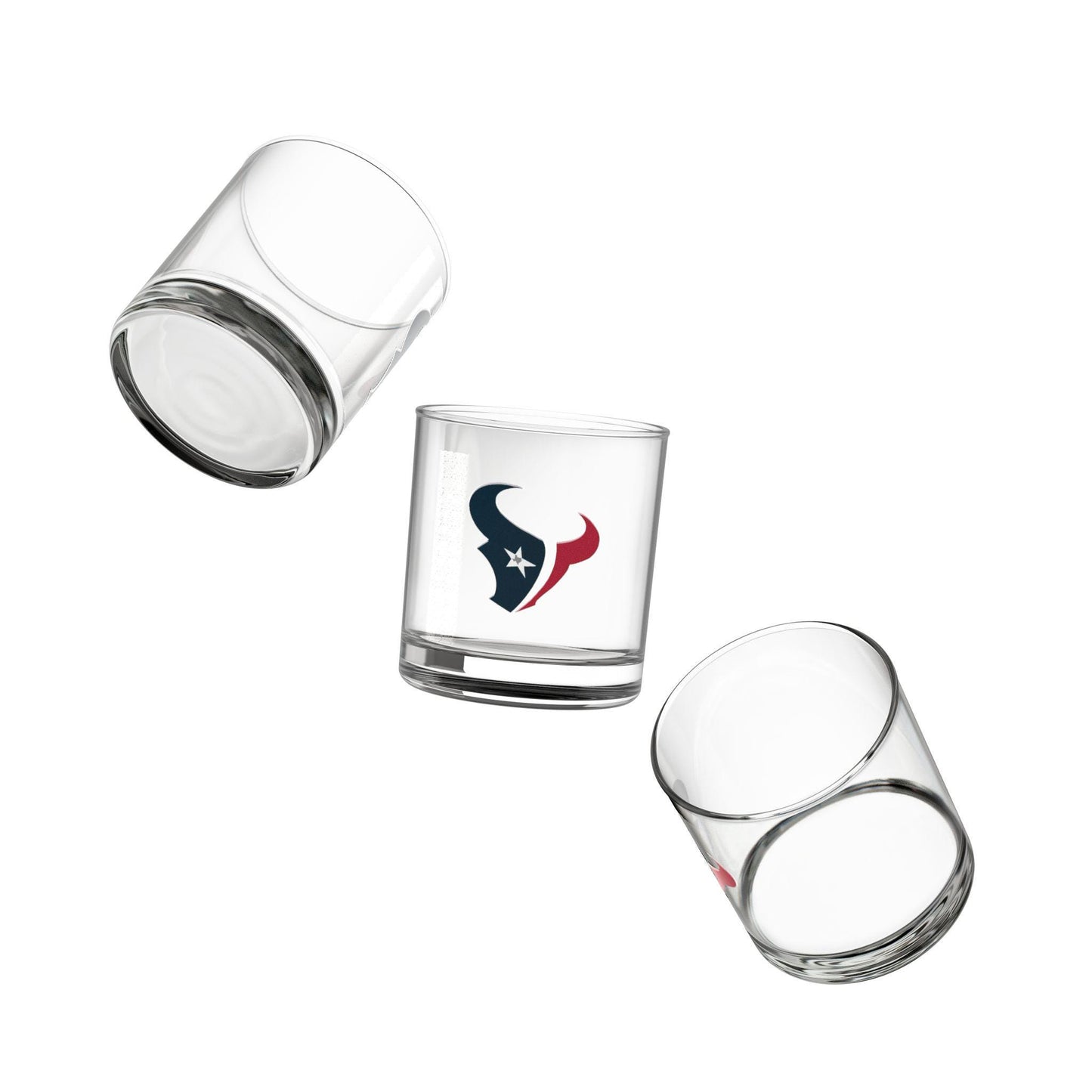 Hand-Drawn Houston Texans Rocks Glass - White Star with Gray Texas Design Rocks Glass, 10oz