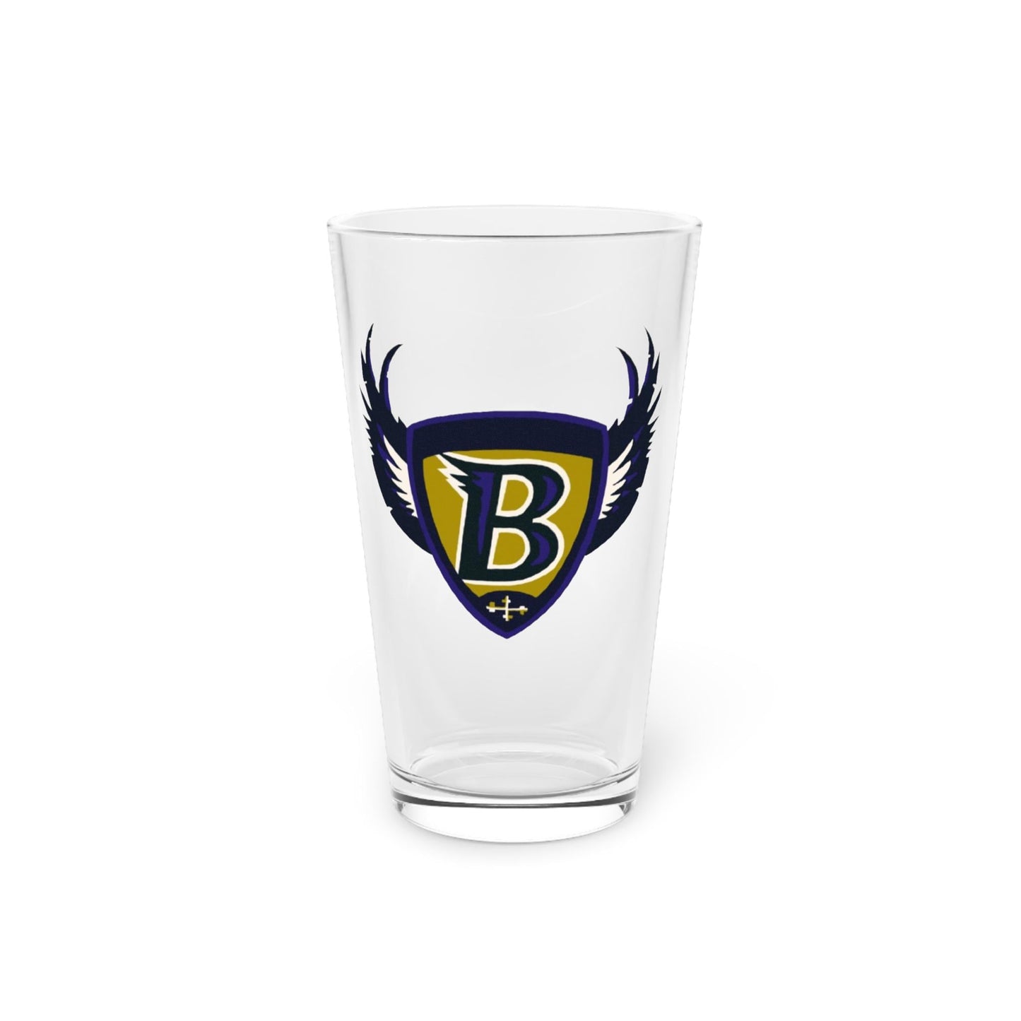 Hand-Drawn Baltimore Ravens Pint Glass - Retro Fan Art Design Pint Glass, 16oz