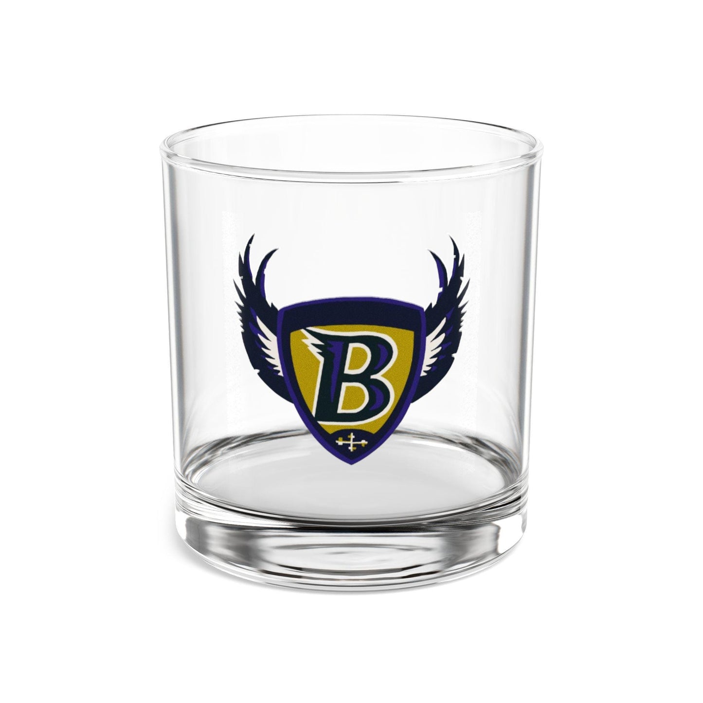 Baltimore Ravens Rocks Glass - Hand-Drawn Retro Design Rocks Glass, 10oz