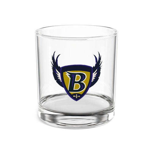 Baltimore Ravens Rocks Glass - Hand-Drawn Retro Design Rocks Glass, 10oz