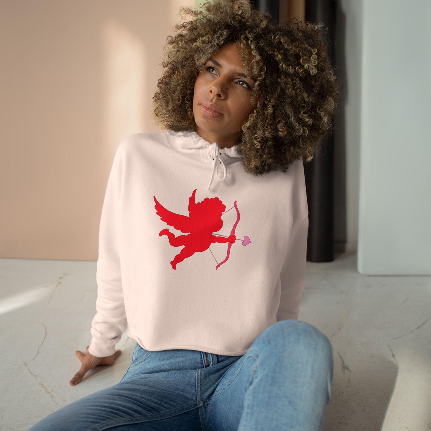 Valentine’s Day crop hoodie original romantic design women’s
