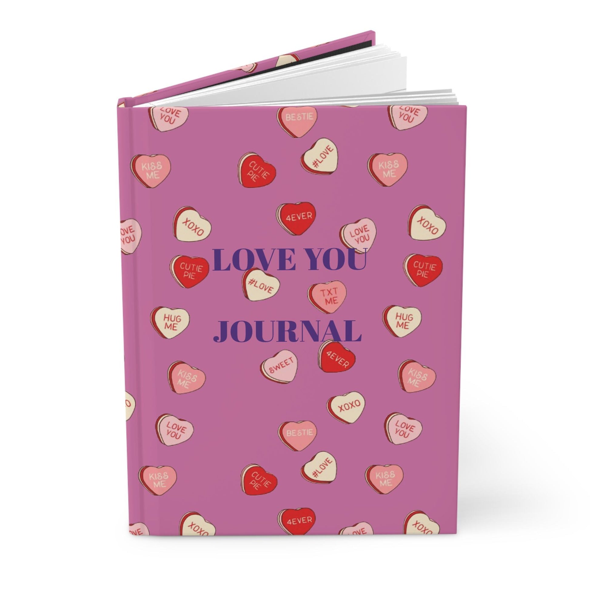 Love You Valentine’s Day journal hand-drawn romantic heart design 6x9 notebook