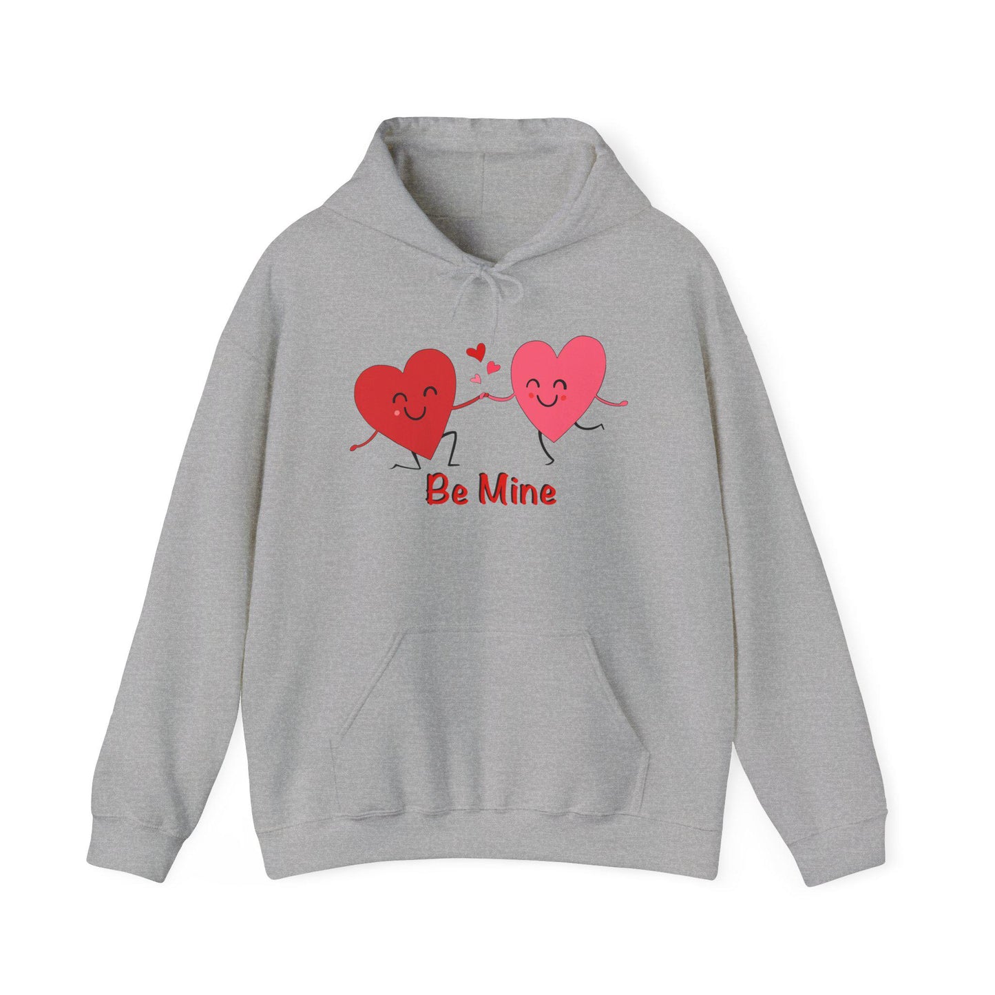 Be Mine Valentine’s Day hoodie hand-drawn heart design cozy unisex apparel