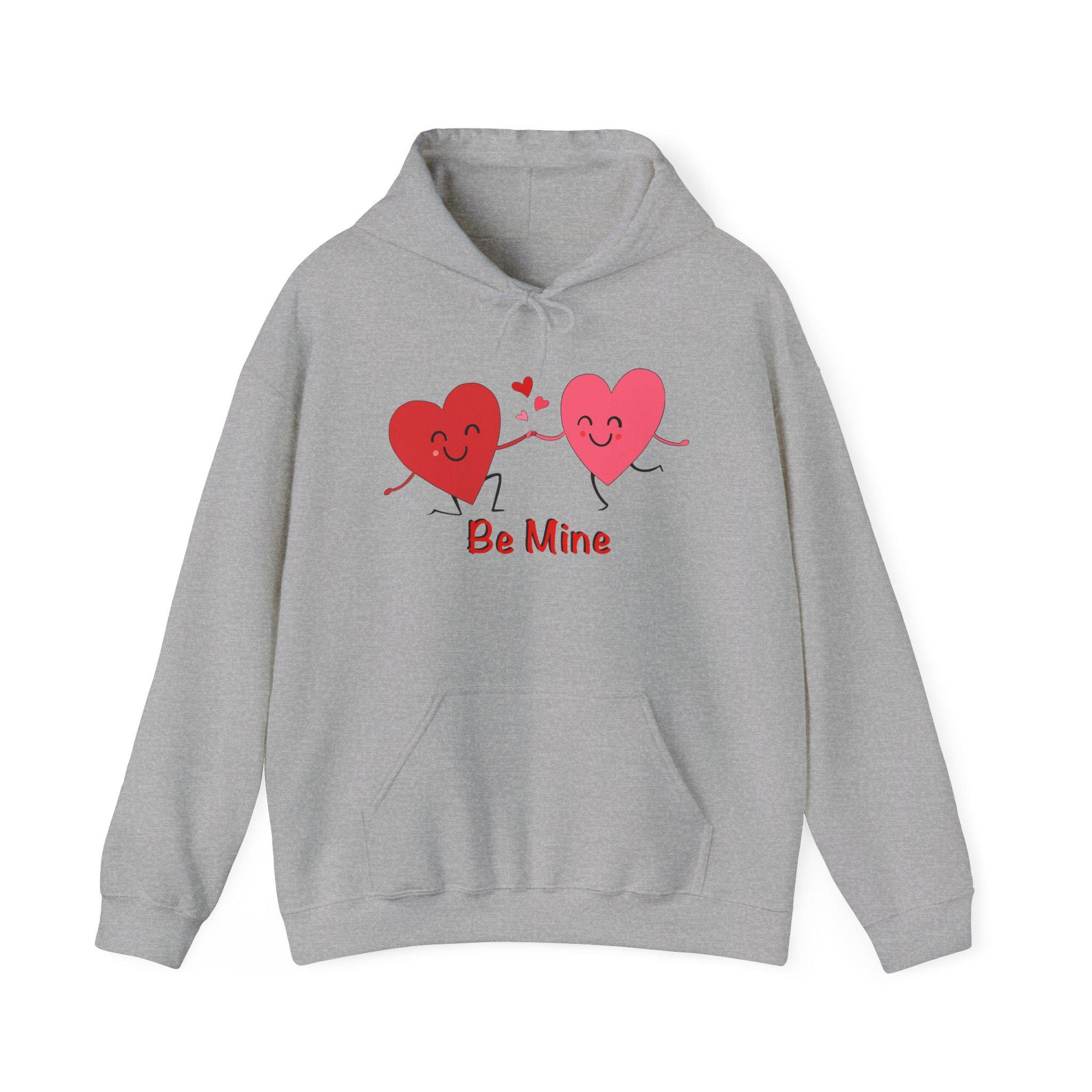 Be Mine Valentine’s Day hoodie hand-drawn heart design cozy unisex apparel