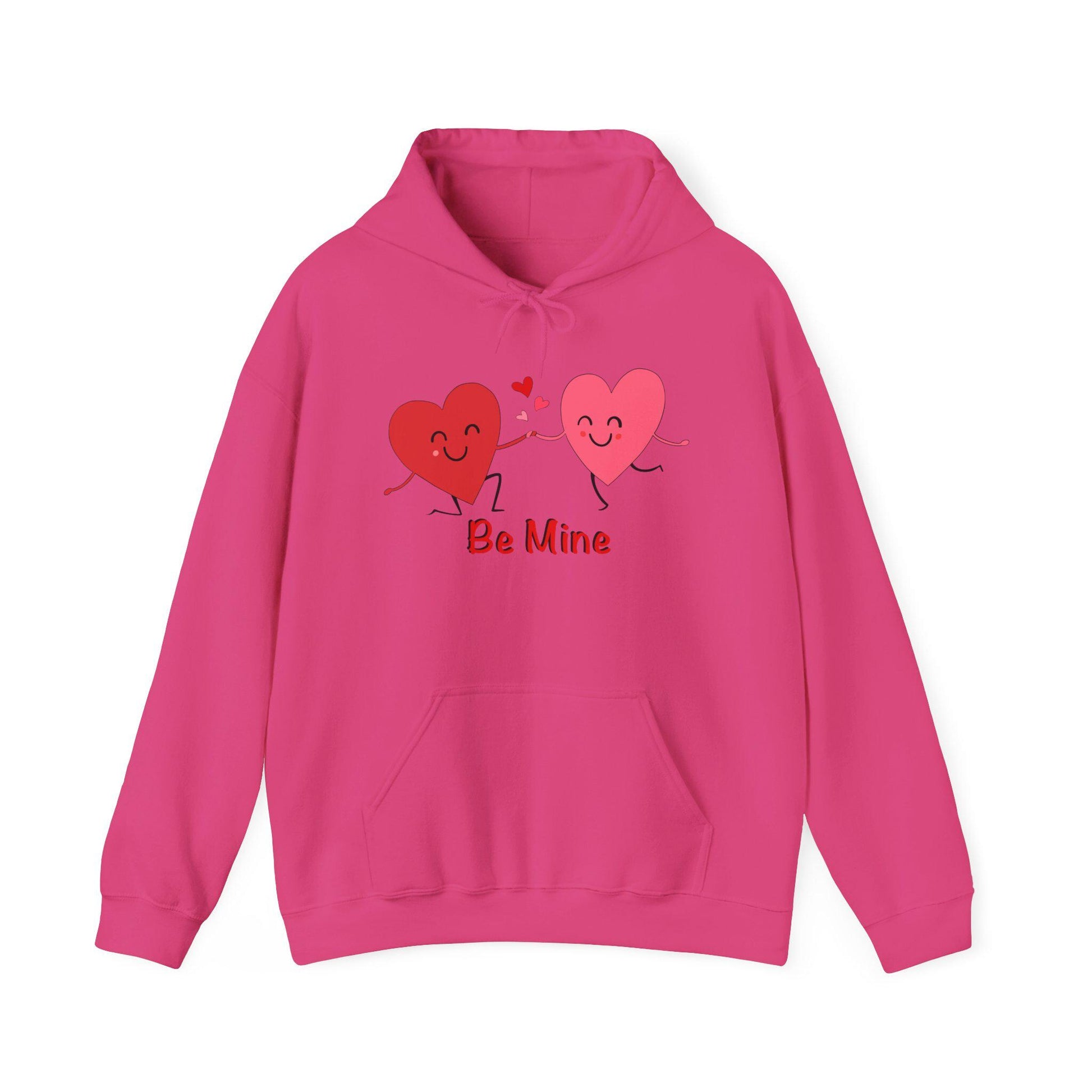 Be Mine Valentine’s Day hoodie hand-drawn heart design cozy unisex apparel