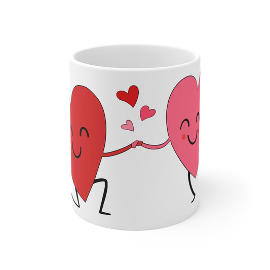 Be Mine Hand-Drawn Heart Mug - 11oz Ceramic Valentines Day Gift