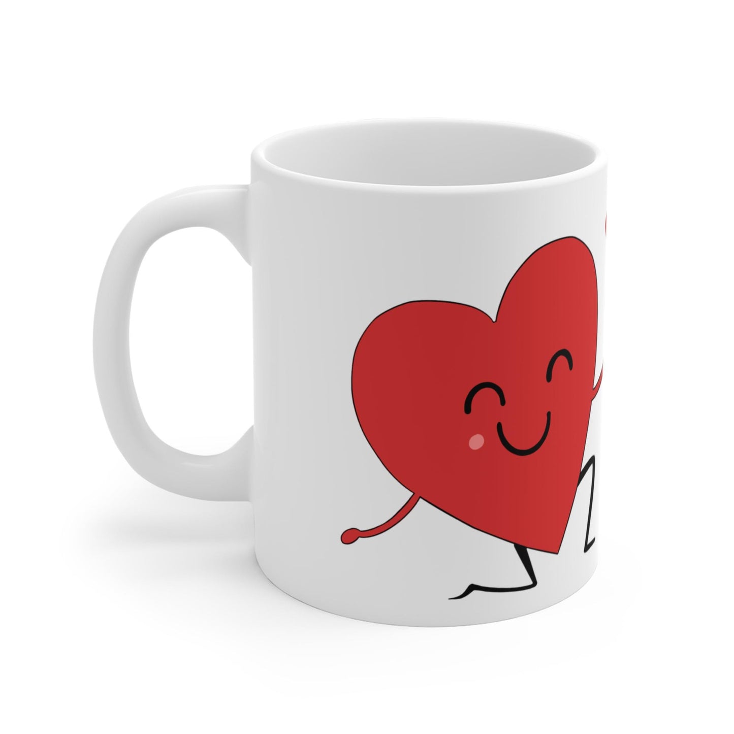 Be Mine Hand-Drawn Heart Mug - 11oz Ceramic Valentines Day Gift