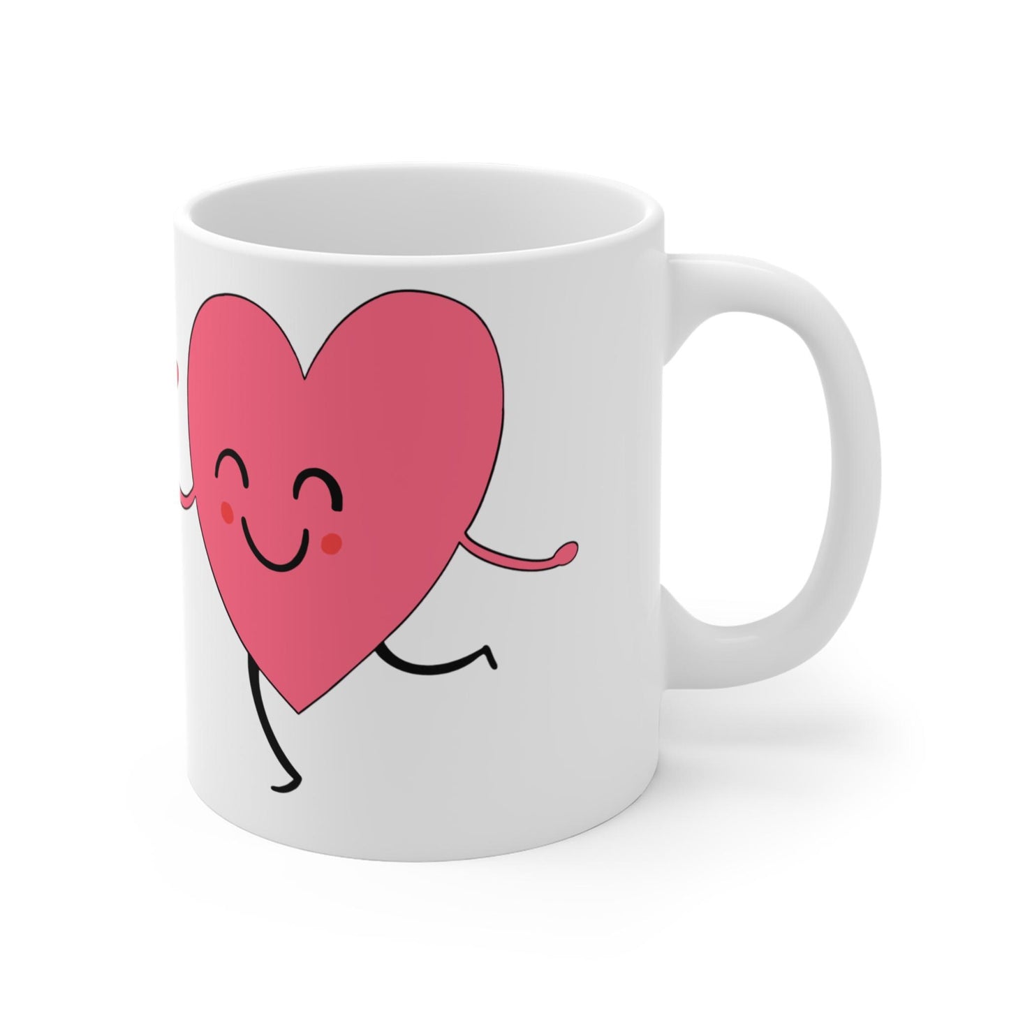 Be Mine Hand-Drawn Heart Mug - 11oz Ceramic Valentines Day Gift