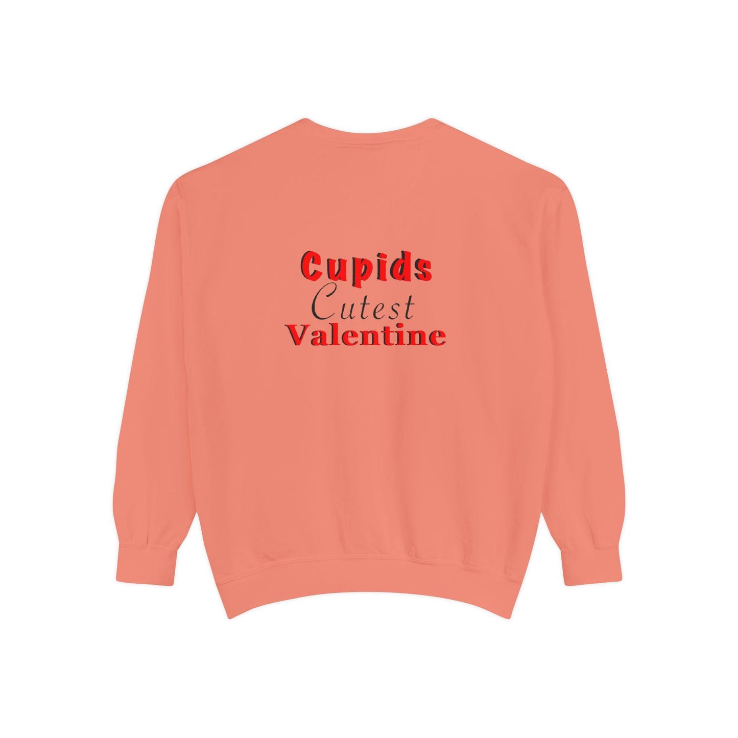 Cupid Valentine’s Day crew sweatshirt hand-drawn heart arrow design cozy unisex