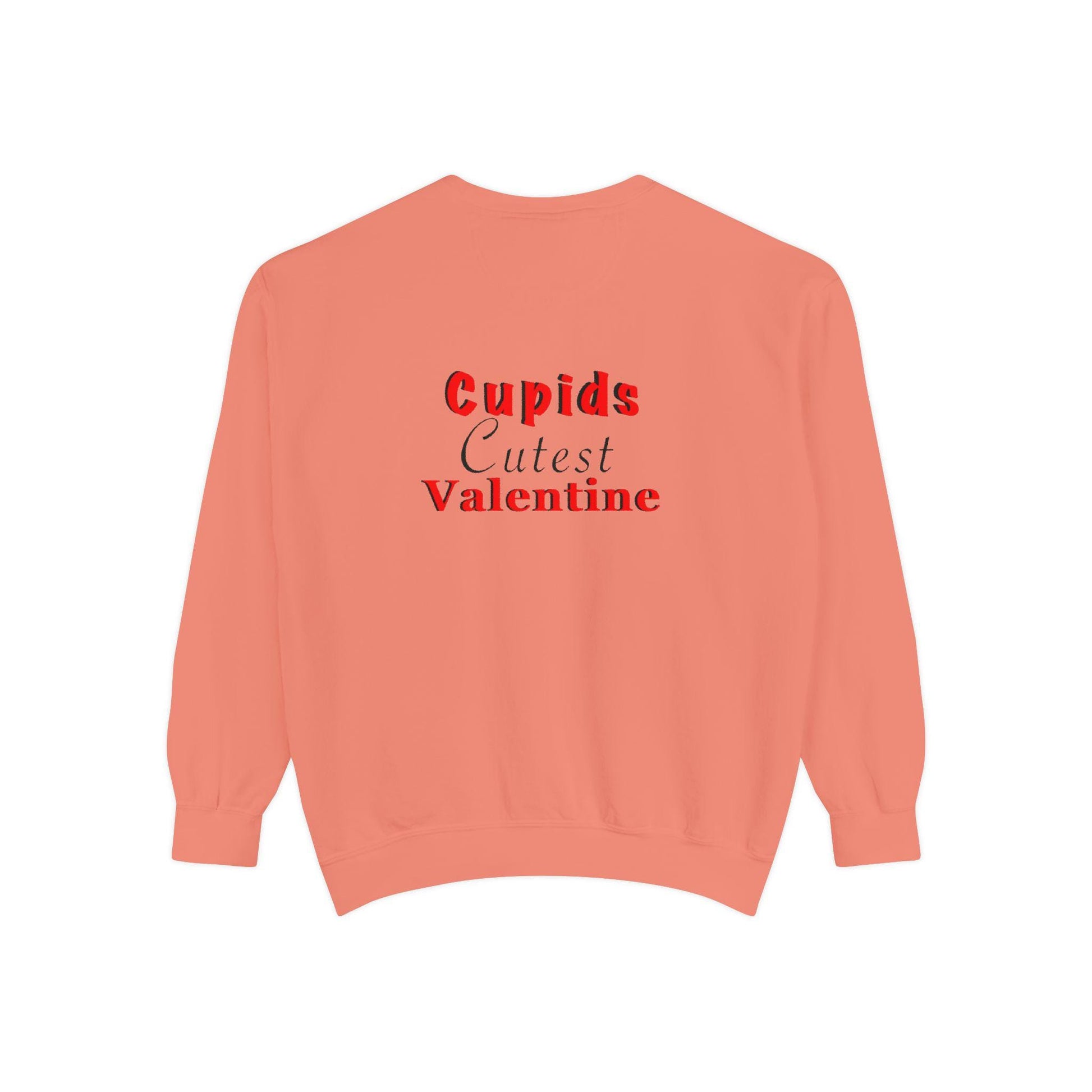 Cupid Valentine’s Day crew sweatshirt hand-drawn heart arrow design cozy unisex
