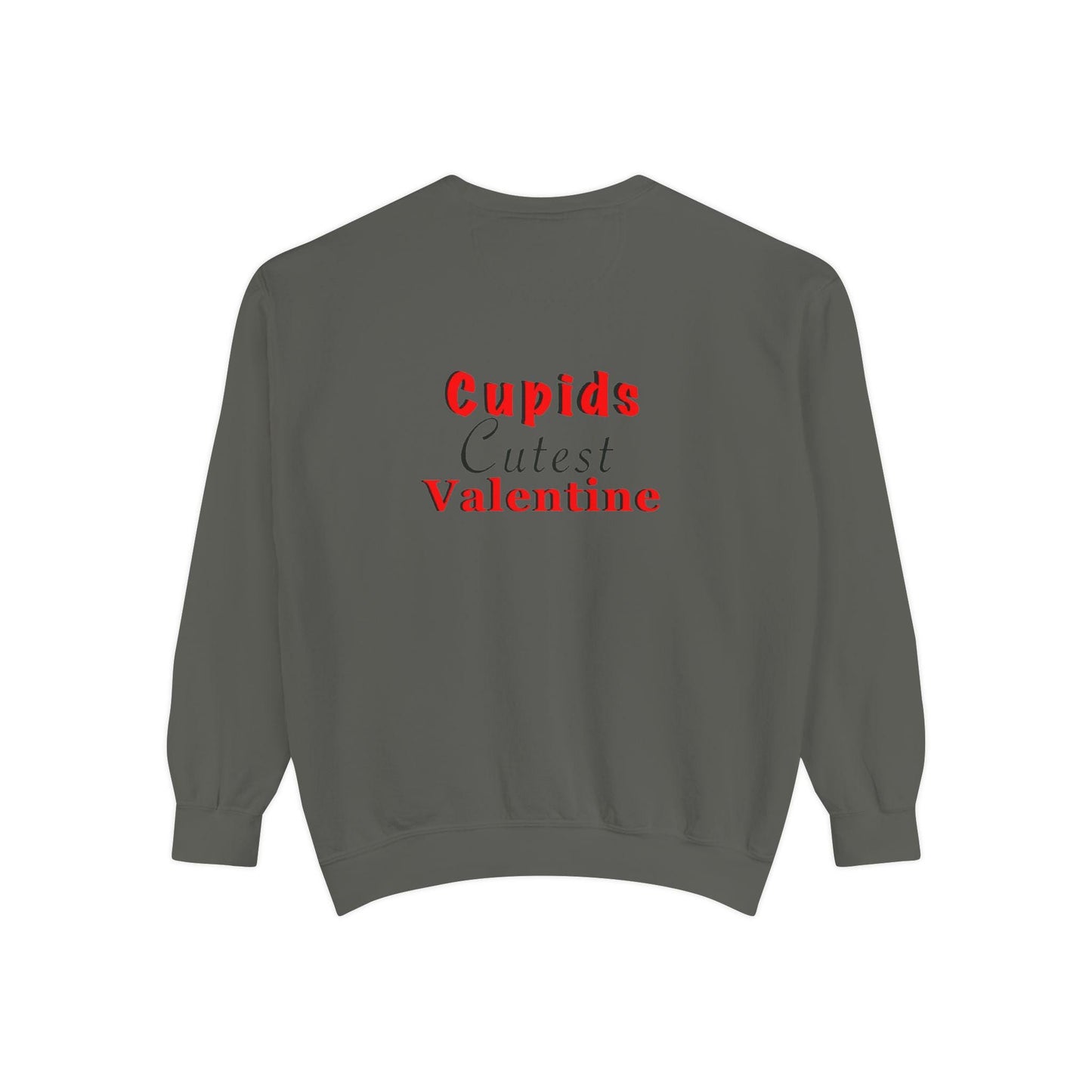 Cupid Valentine’s Day crew sweatshirt hand-drawn heart arrow design cozy unisex