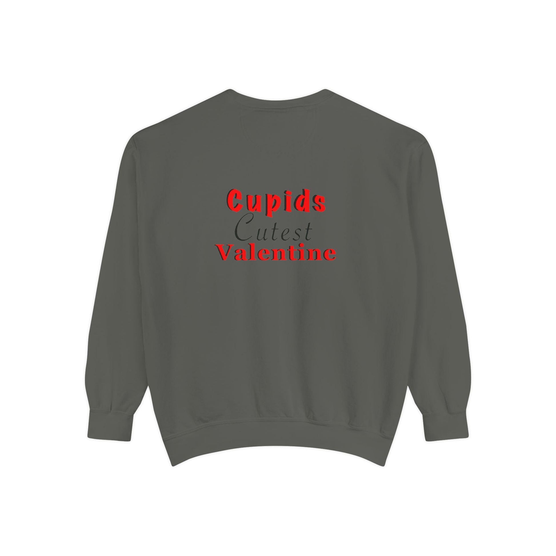 Cupid Valentine’s Day crew sweatshirt hand-drawn heart arrow design cozy unisex