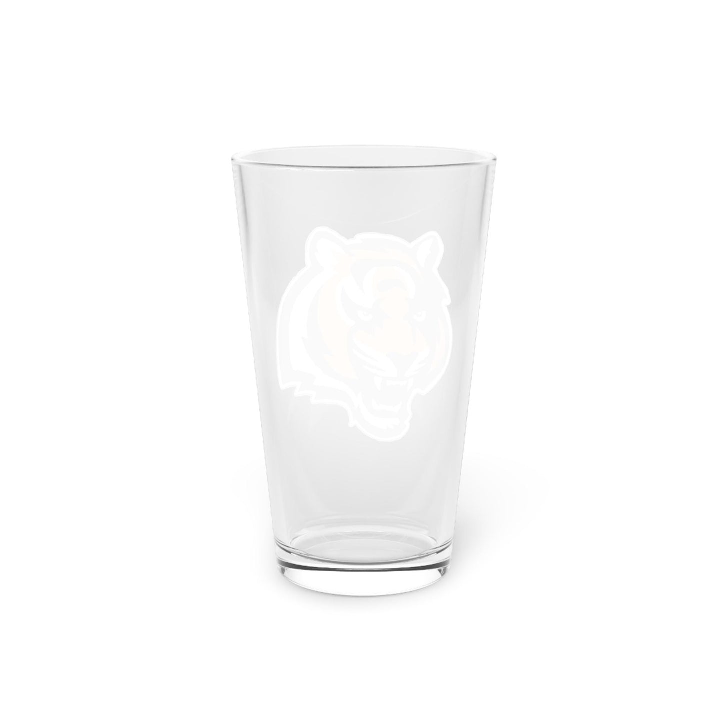 Hand-Drawn Cincinnati Bengals Pint Glass - Bold Tiger Logo Glassware, 16oz