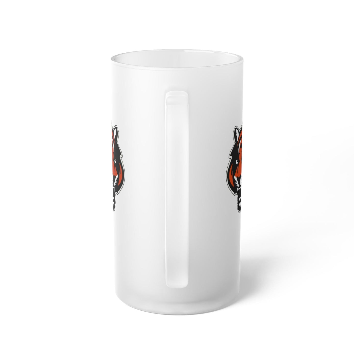 Cincinnati Bengals frosted mug hand-drawn tiger face NFL fan 16oz drinkware