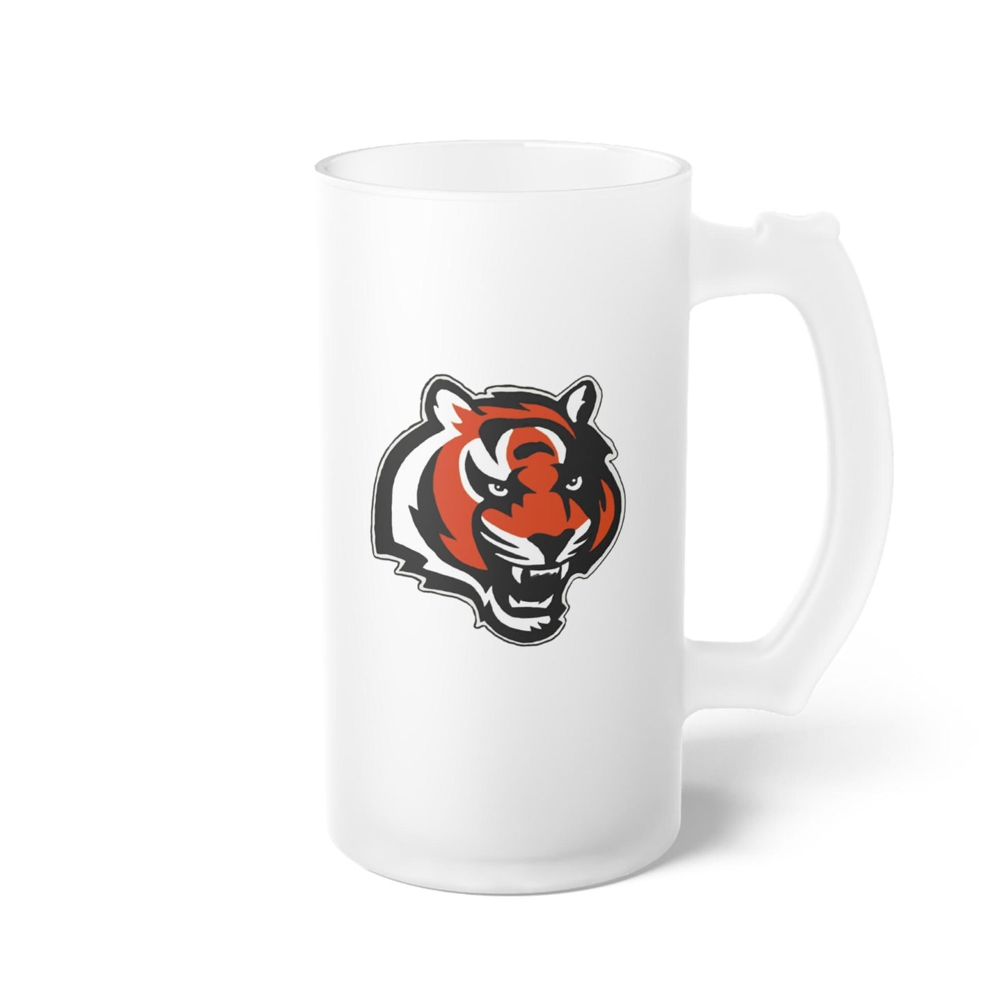 Cincinnati Bengals frosted mug hand-drawn tiger face NFL fan 16oz drinkware
