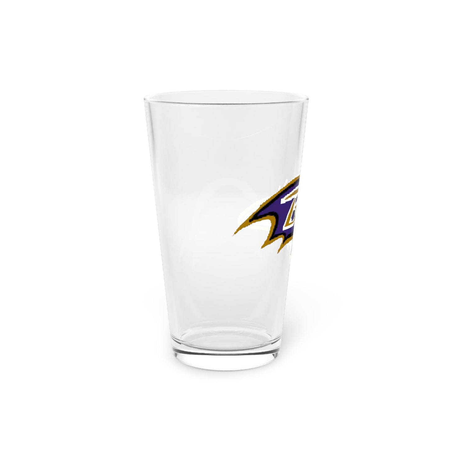 Hand-Drawn Baltimore Ravens Pint Glass - Unique NFL Fan Gift, 16oz Beer Glass, Football Barware, 16oz