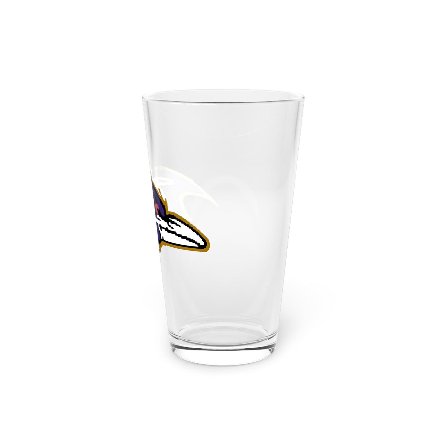 Hand-Drawn Baltimore Ravens Pint Glass - Unique NFL Fan Gift, 16oz Beer Glass, Football Barware, 16oz