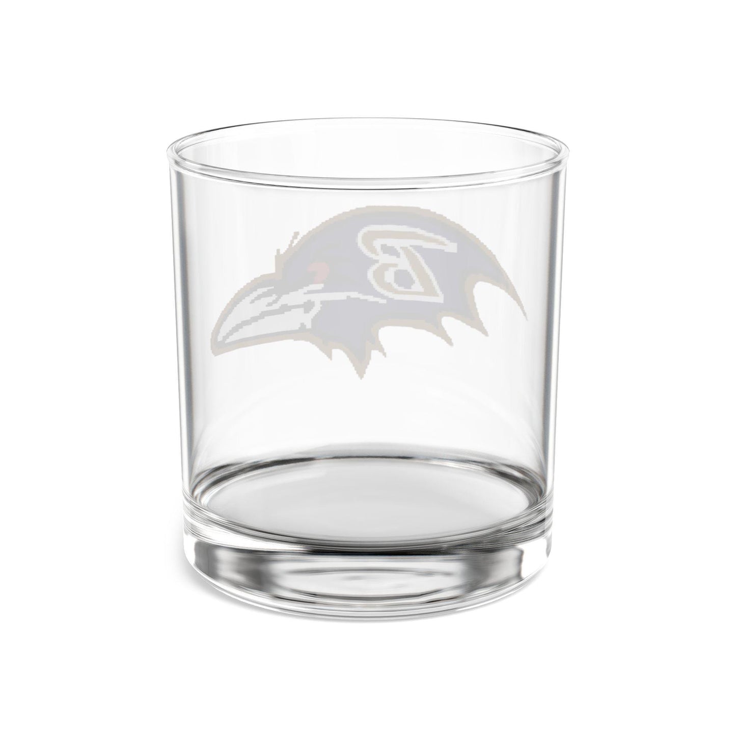 Hand-Drawn Baltimore Ravens Rocks Glass - 11oz Whiskey Glass, Unique NFL Fan Gift, Football Barware Rocks Glass, 10oz