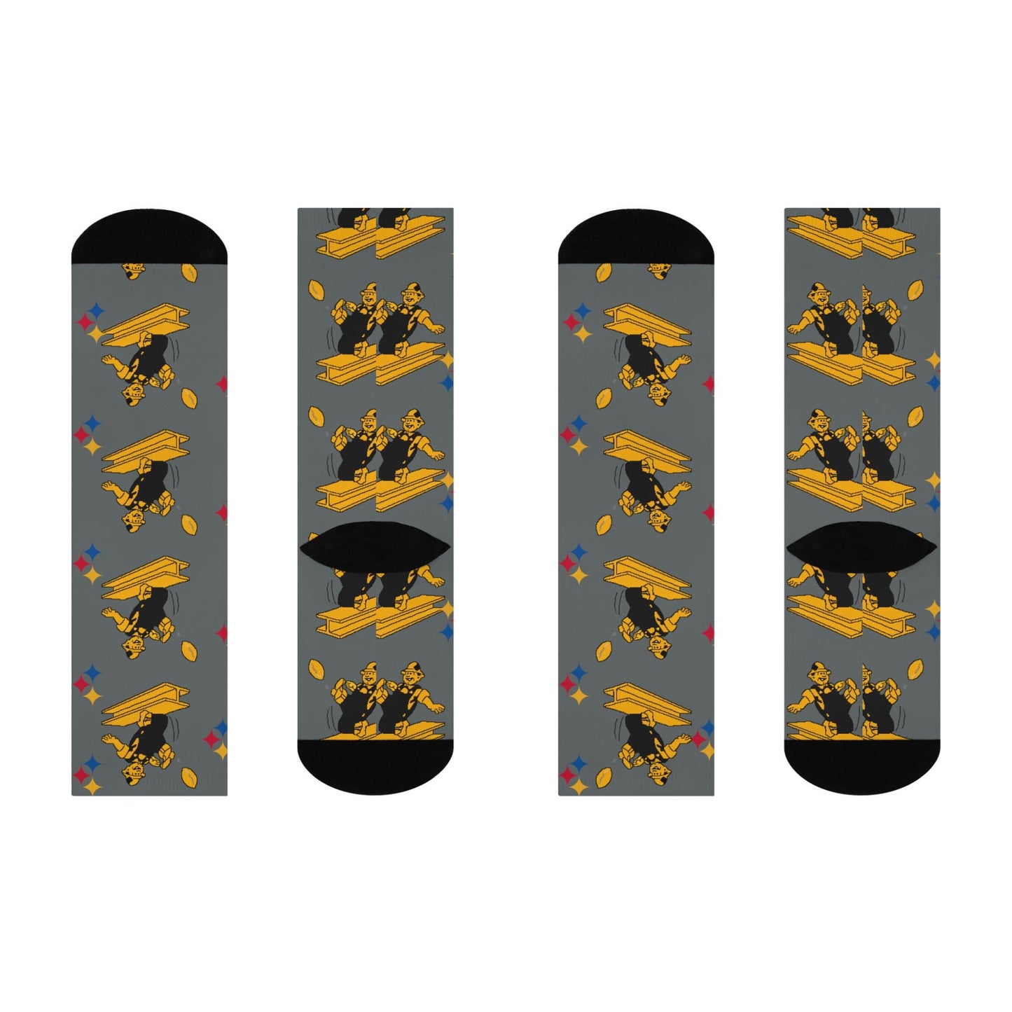 Retro Steelers Logo Socks - Hand-Drawn Vintage Design, Perfect for Steelers Fans