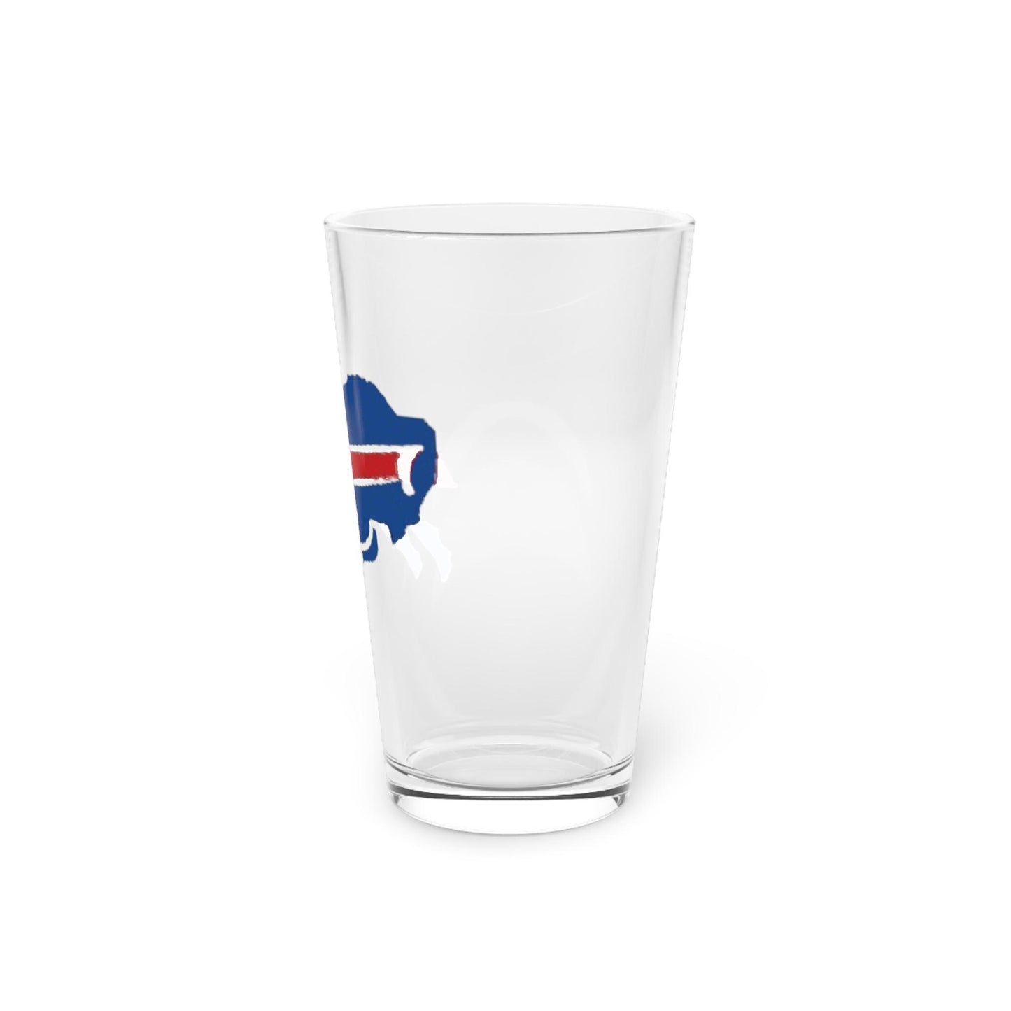 Hand-Drawn Buffalo Pint Glass - Buffalo Football Fan Gift Glass, 16oz