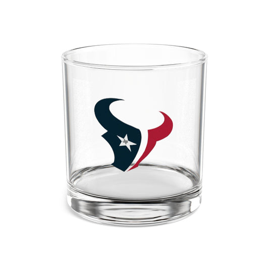 Hand-Drawn Houston Texans Rocks Glass - White Star with Gray Texas Design Rocks Glass, 10oz