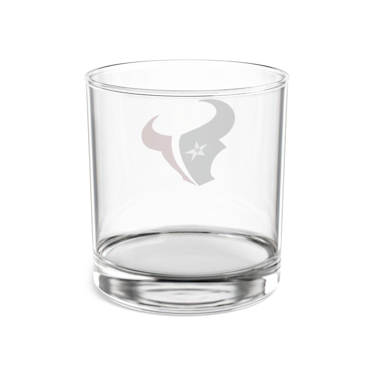 Hand-Drawn Houston Texans Rocks Glass - White Star with Gray Texas Design Rocks Glass, 10oz