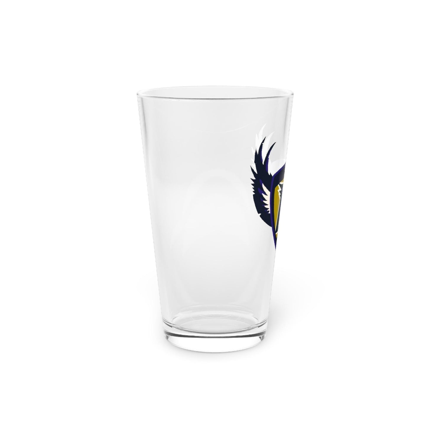 Hand-Drawn Baltimore Ravens Pint Glass - Retro Fan Art Design Pint Glass, 16oz