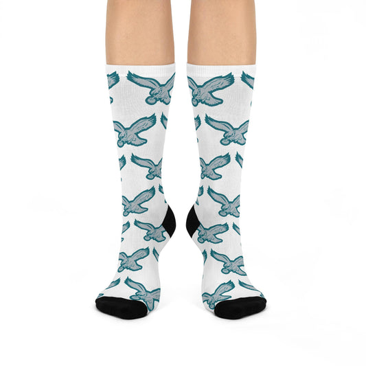 Hand-Drawn Philadelphia Eagles-Inspired Socks - Vintage Design with Modern Colors