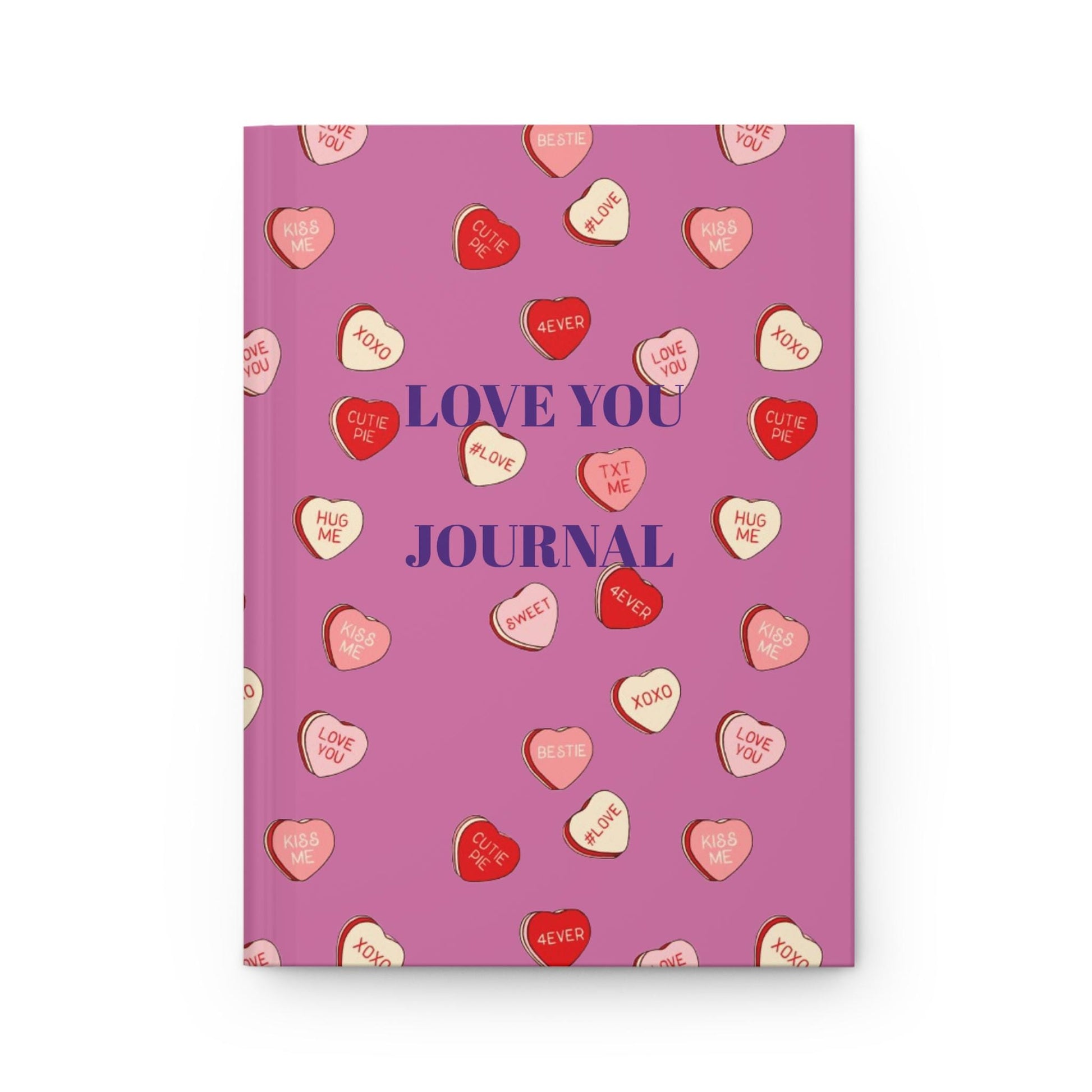 Love You Valentine’s Day journal hand-drawn romantic heart design 6x9 notebook