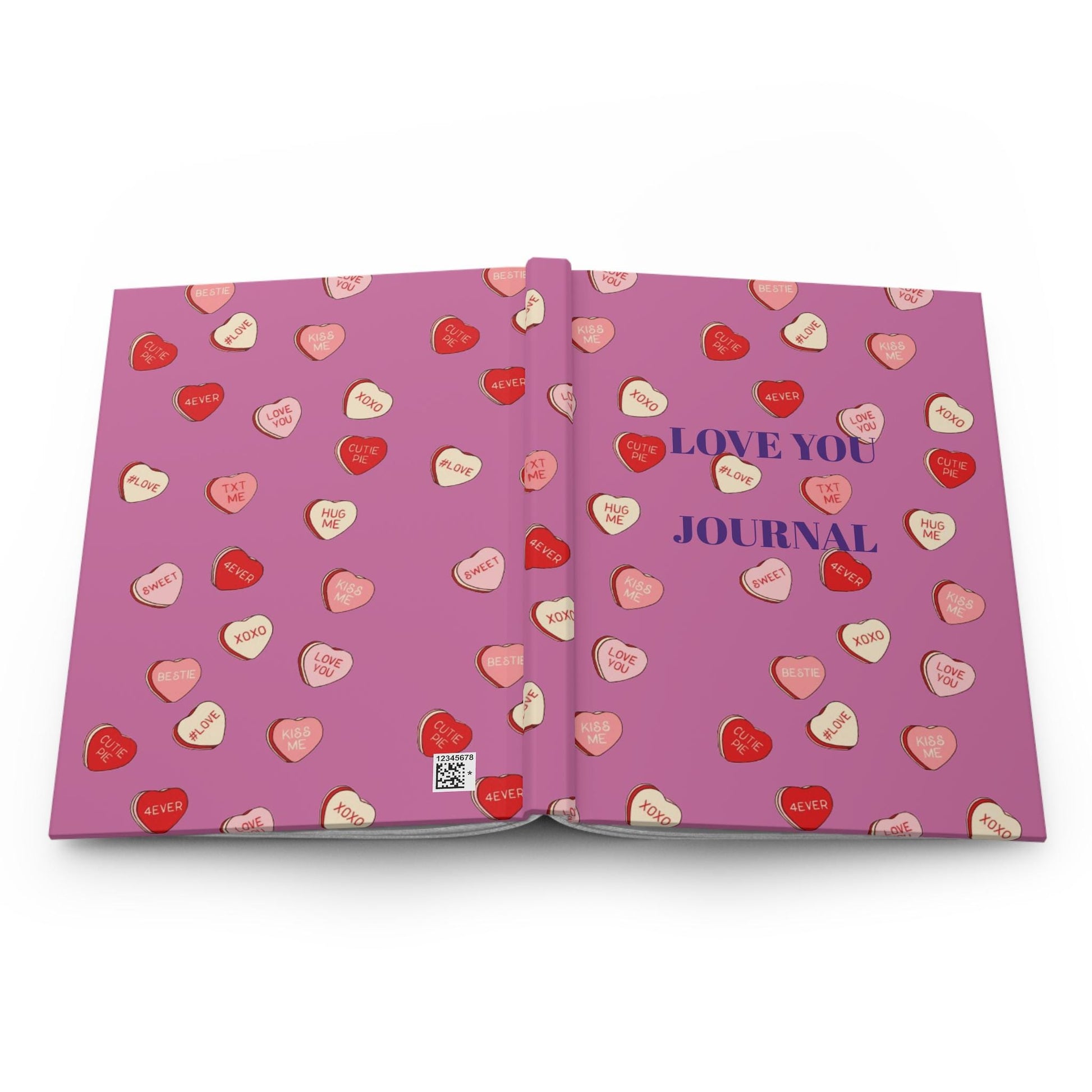 Love You Valentine’s Day journal hand-drawn romantic heart design 6x9 notebook