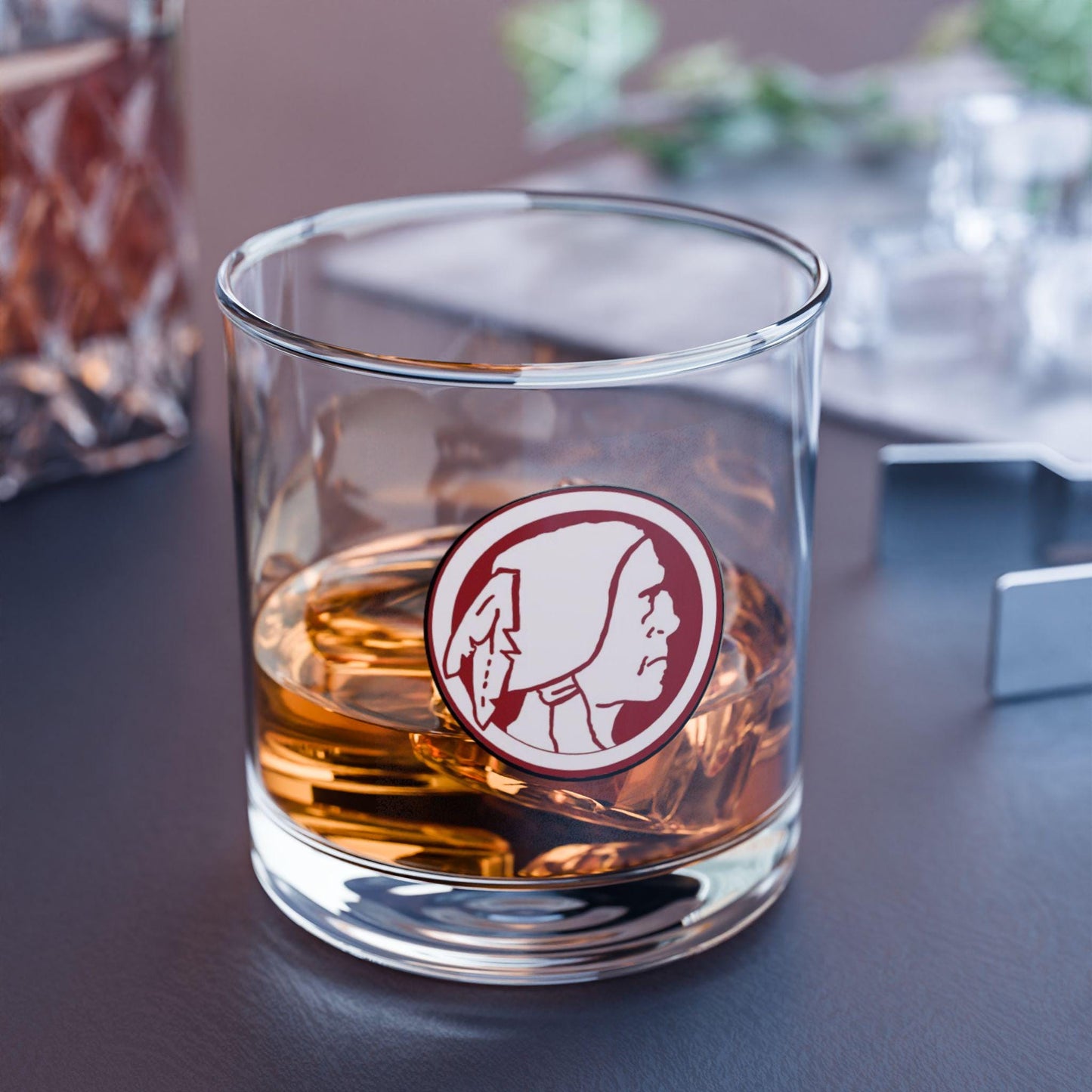 Hand-Drawn Retro Washington Football Rocks Glass - Vintage-Inspired 10oz  Whiskey Tumbler