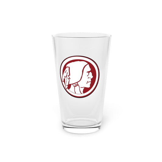 Hand-Drawn Retro Washington Football Pint Glass - Vintage-Inspired 16oz Beer Glass