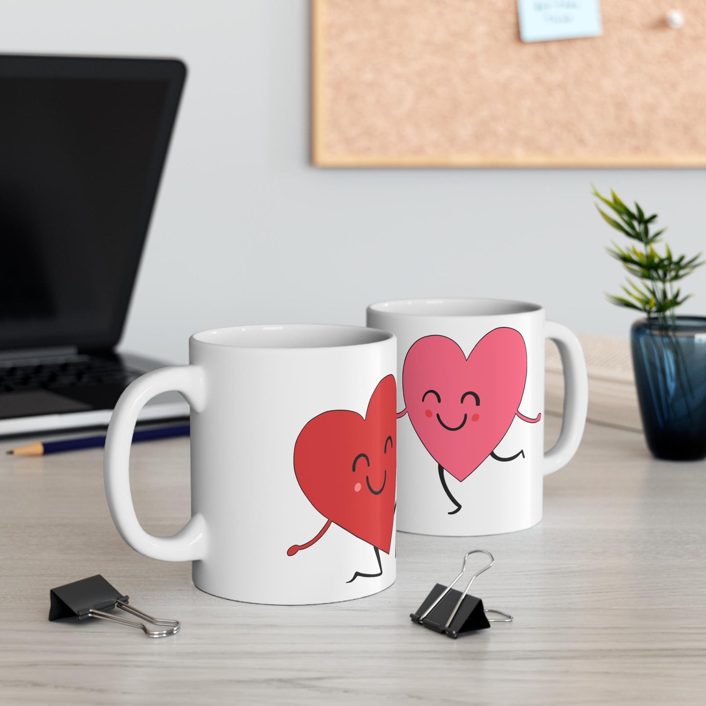 Be Mine Hand-Drawn Heart Mug - 11oz Ceramic Valentines Day Gift